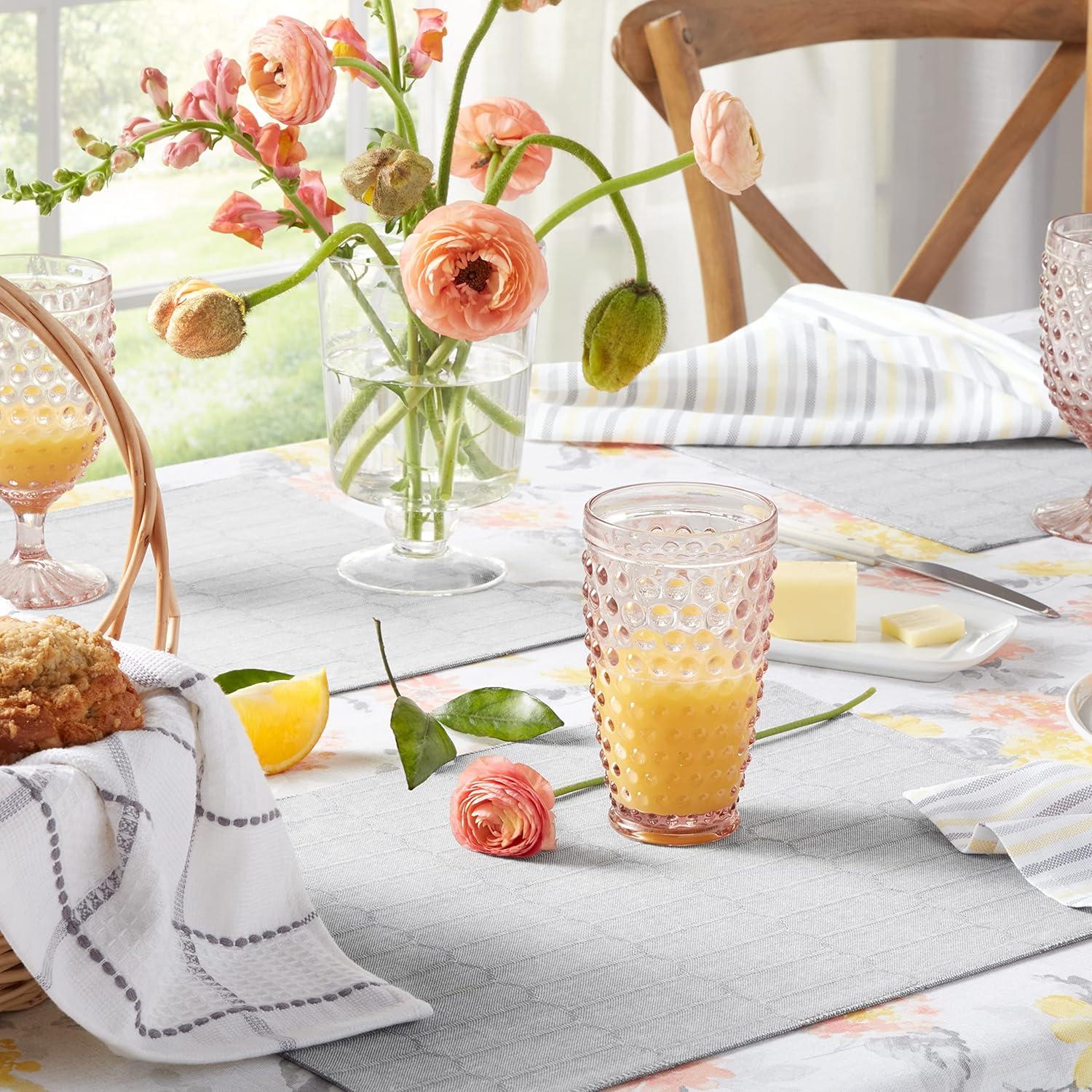 imageMartha Stewart Honeycomb Modern Farmhouse Reversible Placemat 4Pack Set White 13quotx175quotCharcoal Grey