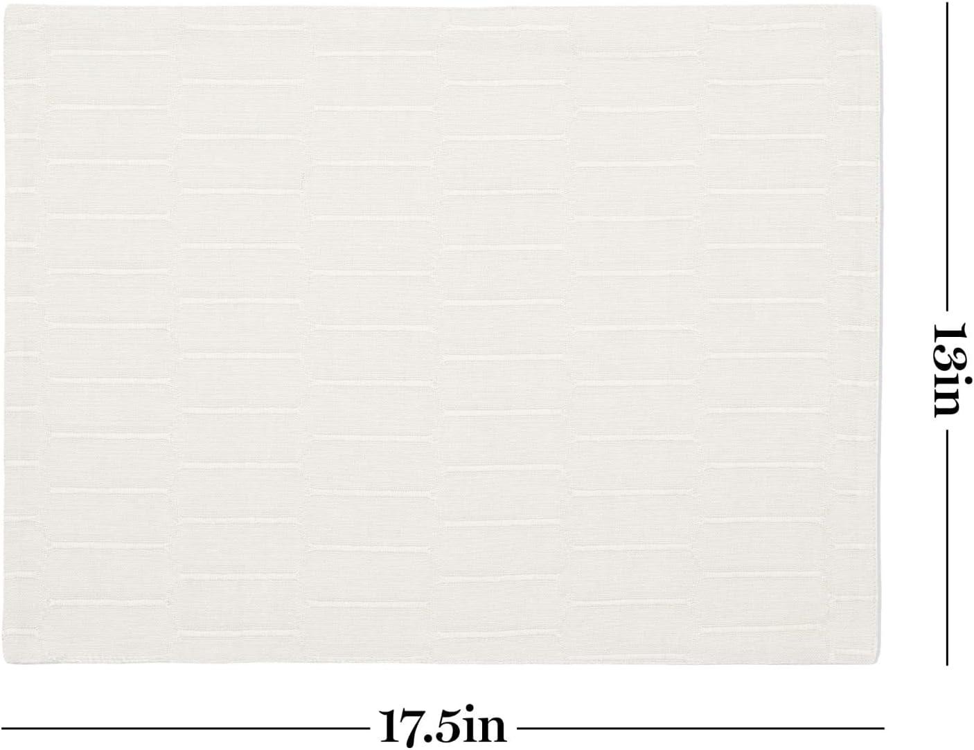 imageMartha Stewart Honeycomb Modern Farmhouse Reversible Placemat 4Pack Set White 13quotx175quotNatural