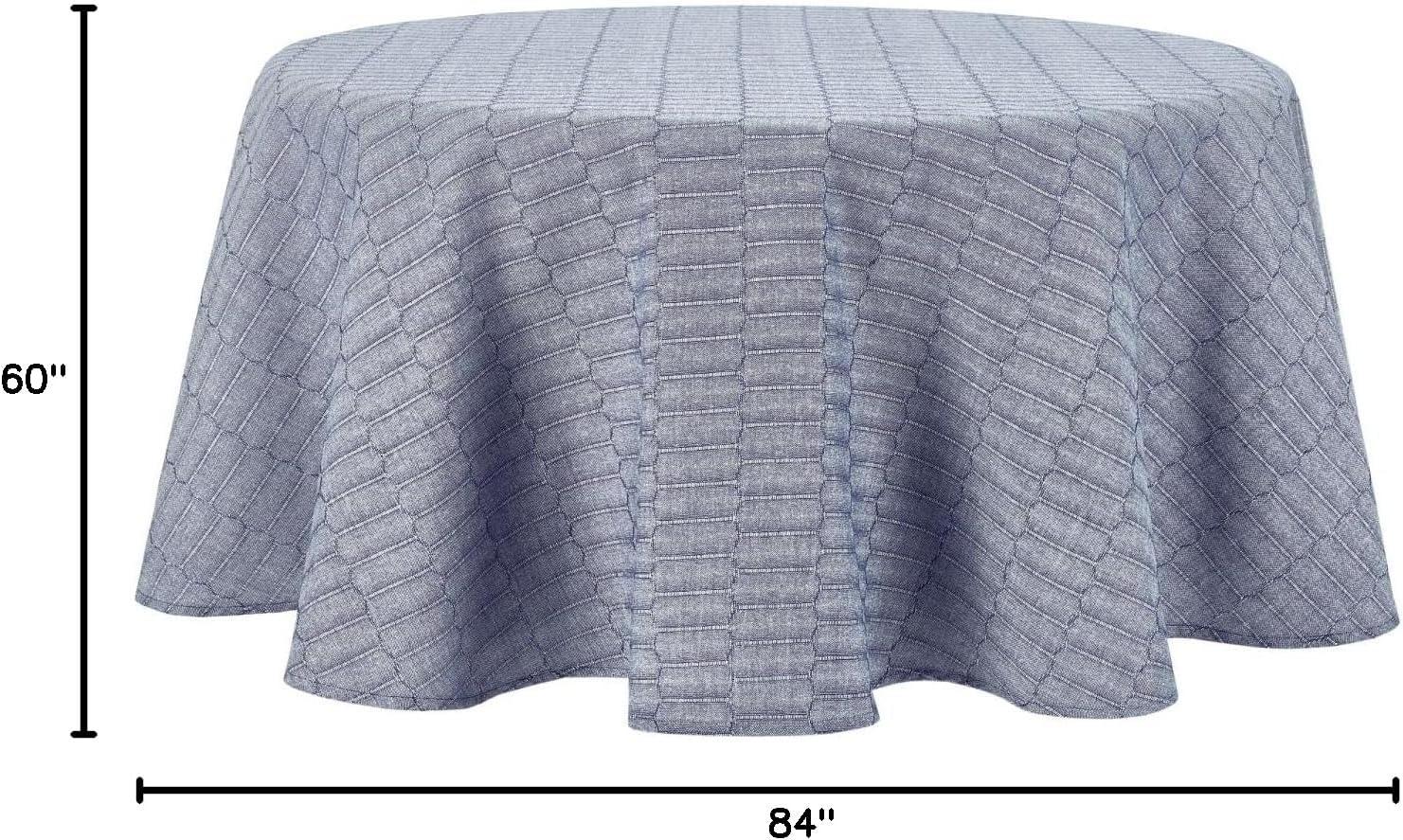 imageMartha Stewart Honeycomb Modern Farmhouse Tablecloth Blue 70quot RoundBlue