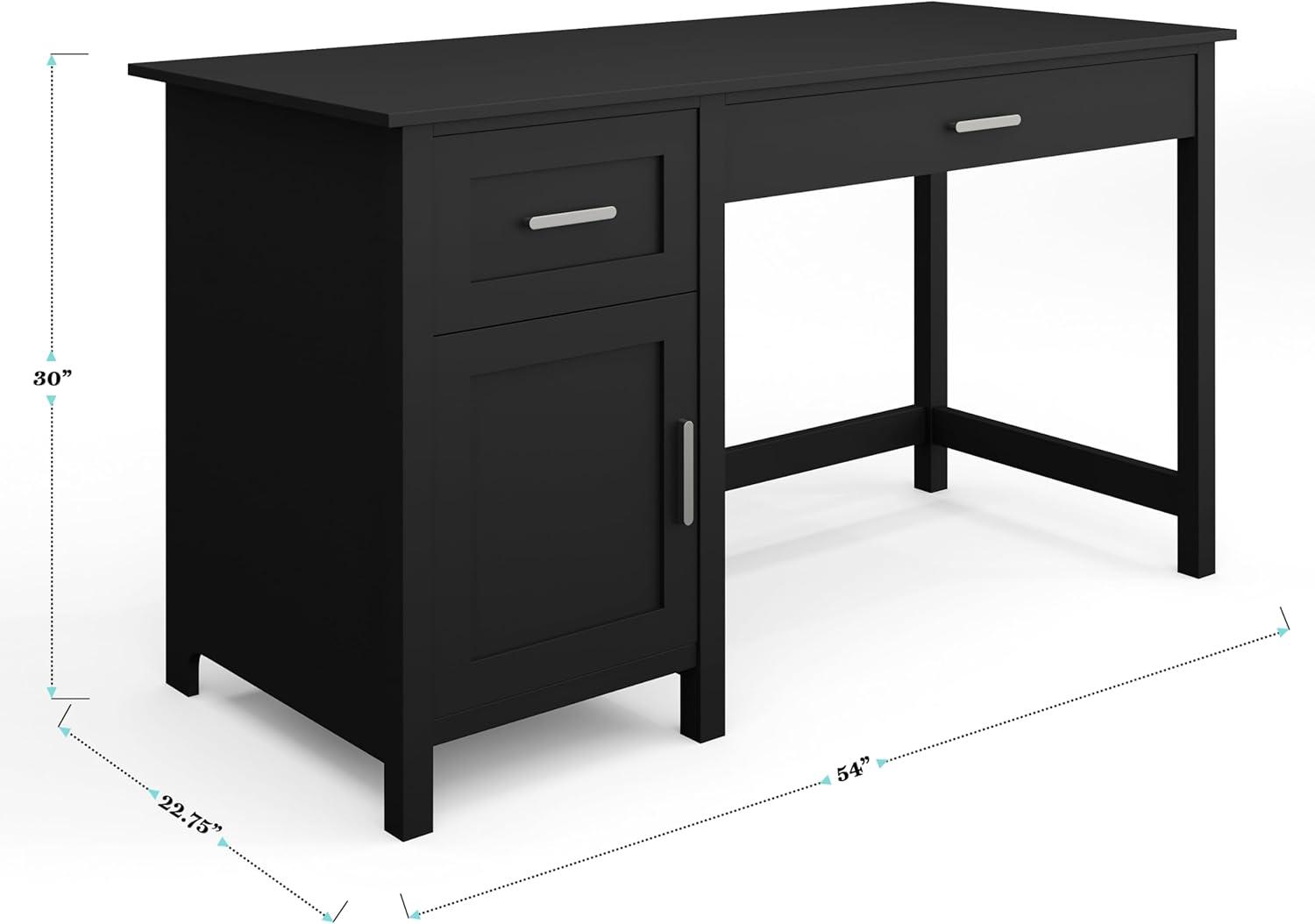 imageMartha Stewart Hutton Shaker Style Home Office Desk with Storage in White with Polished Brass HardwareBlack FrameBrushed Nickel Hardware