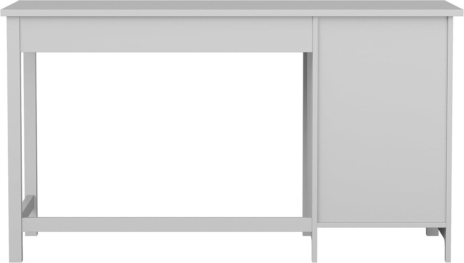 imageMartha Stewart Hutton Shaker Style Home Office Desk with Storage in White with Polished Brass HardwareGrayBrushed Nickel