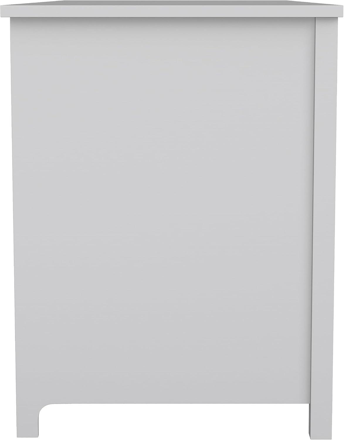 imageMartha Stewart Hutton Shaker Style Home Office Desk with Storage in White with Polished Brass HardwareGrayBrushed Nickel