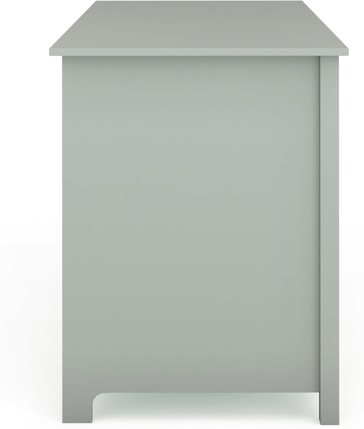 imageMartha Stewart Hutton Shaker Style Home Office Desk with Storage in White with Polished Brass HardwareSage FramePolished Brass Hardware