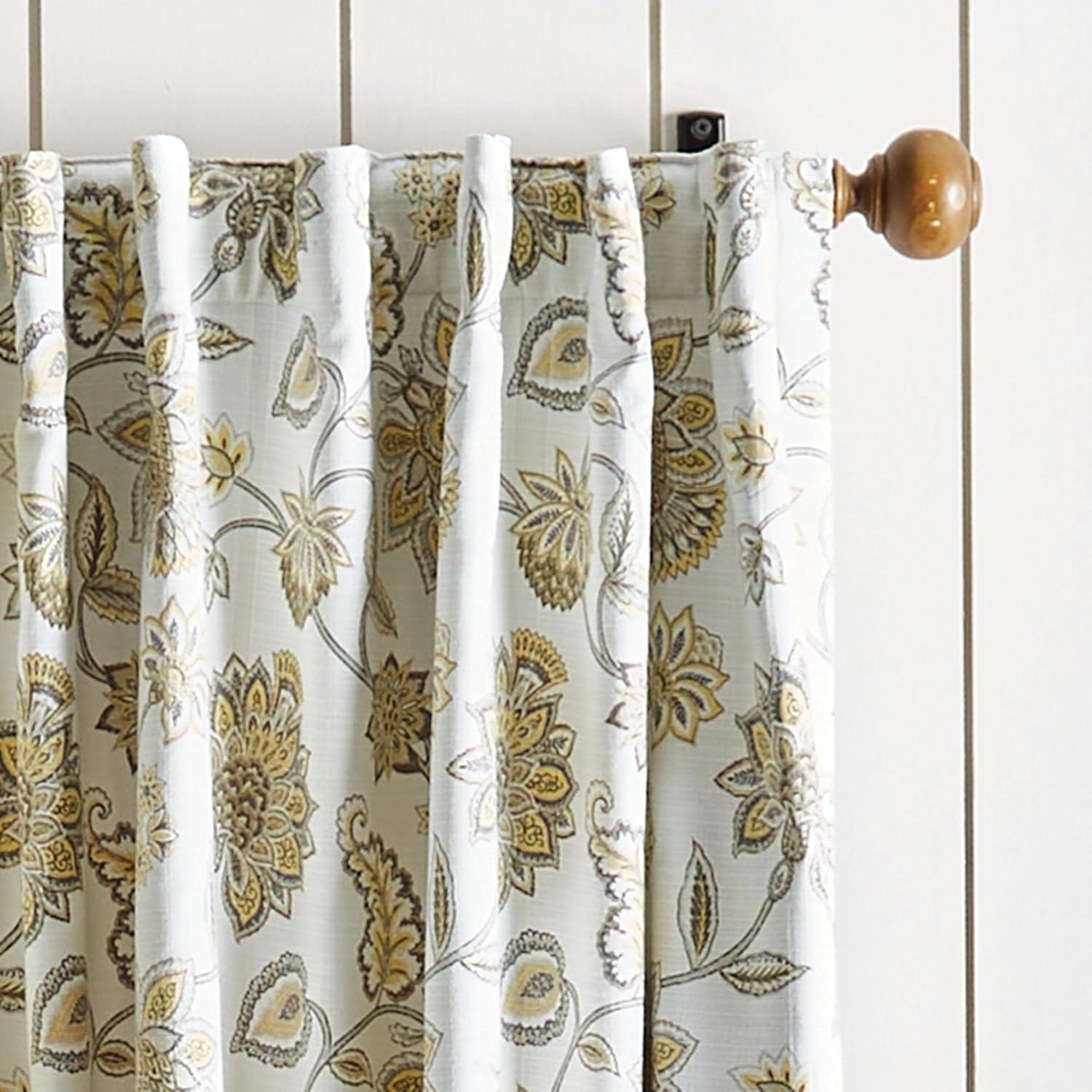 imageMartha Stewart Jakarta Blackout Rod PocketBack Tab Window Curtain Panel Pair 84quot IndigoGold