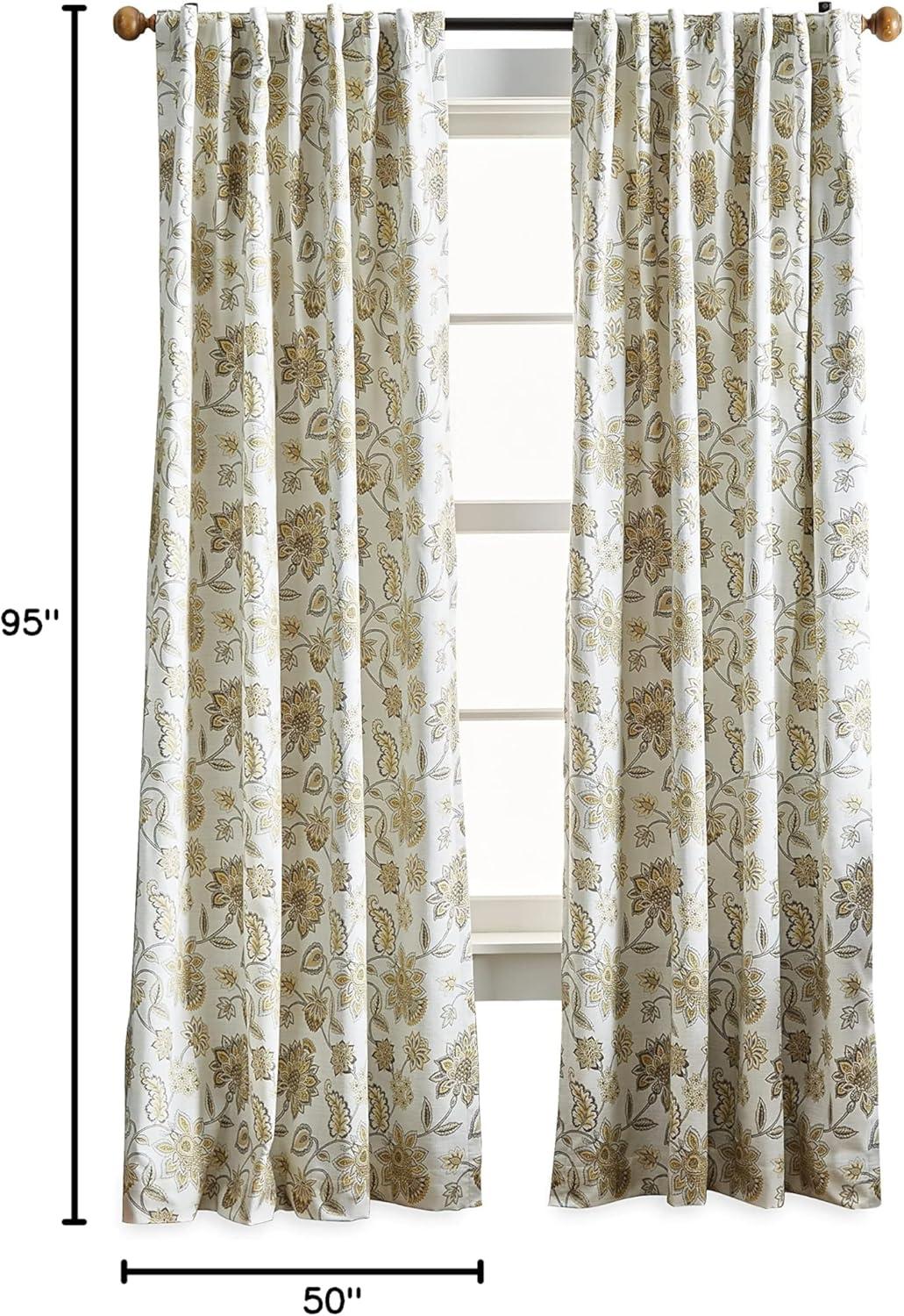 imageMartha Stewart Jakarta Blackout Rod PocketBack Tab Window Curtain Panel Pair 84quot IndigoGold