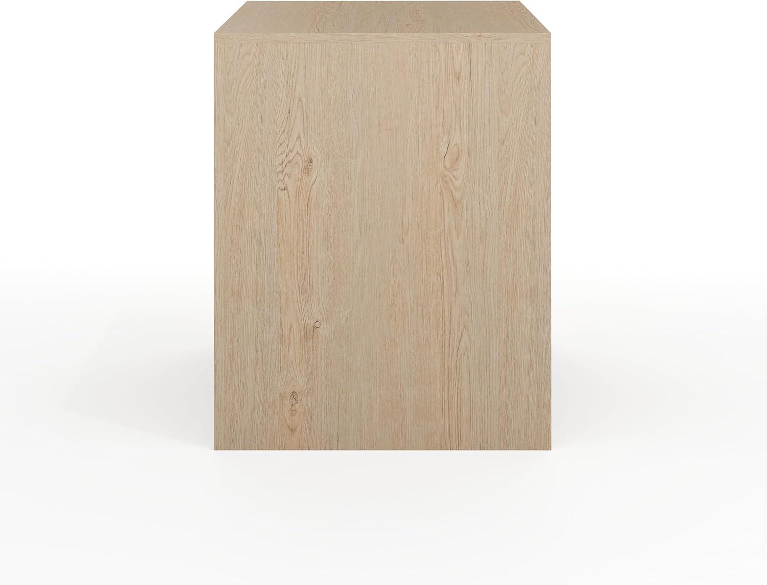 imageMartha Stewart Kayden Home Office Modular Desk with 2 Drawers in Black with Oil Rubbed Bronze HardwareLight Natural FrameBrushed Gold Hardware