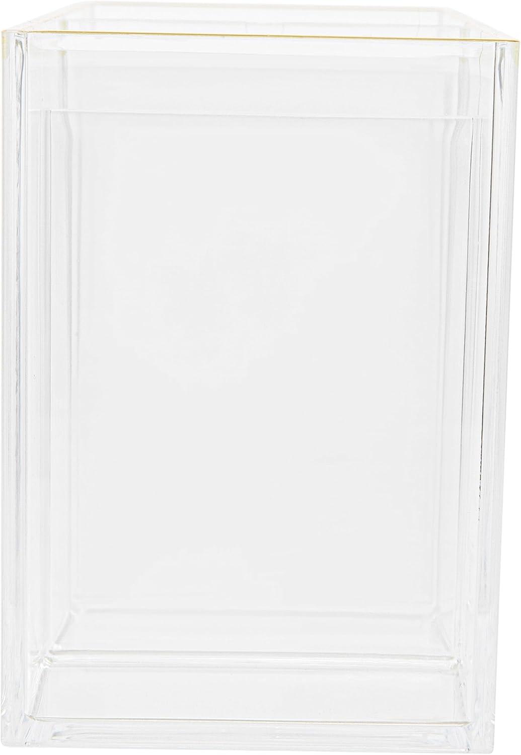 imageMartha Stewart Kerry Plastic 4 Compartment Pen Holder Office Desktop Organizer with Gold Trim