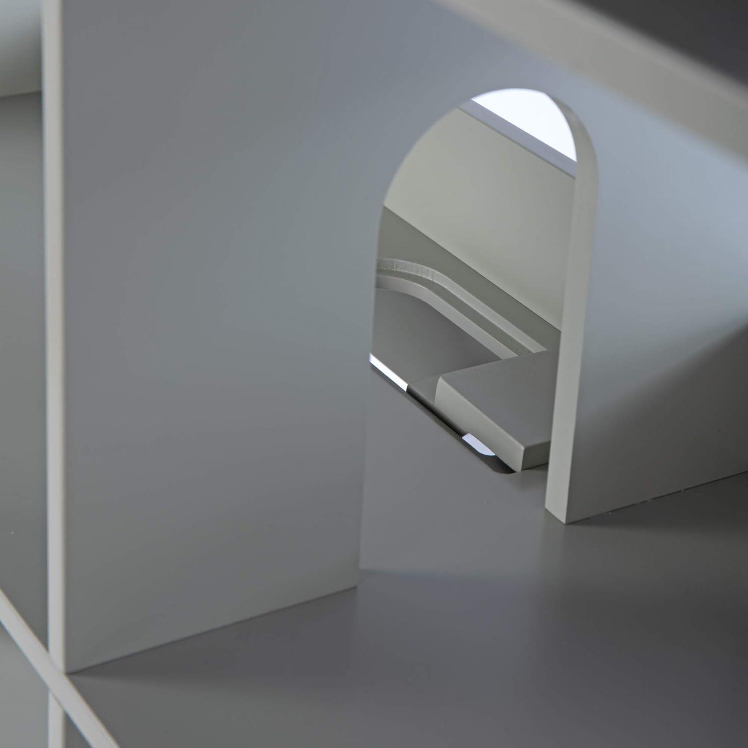 imageMartha Stewart Kids Deluxe Dollhouse Bookcase Gray Kids Wooden Bookshelf and Tall Book Shelf Organizer with Toy Storage Toddler Book Rack Dollhouse Bookshelf Playroom or Bedroom StorageGrey