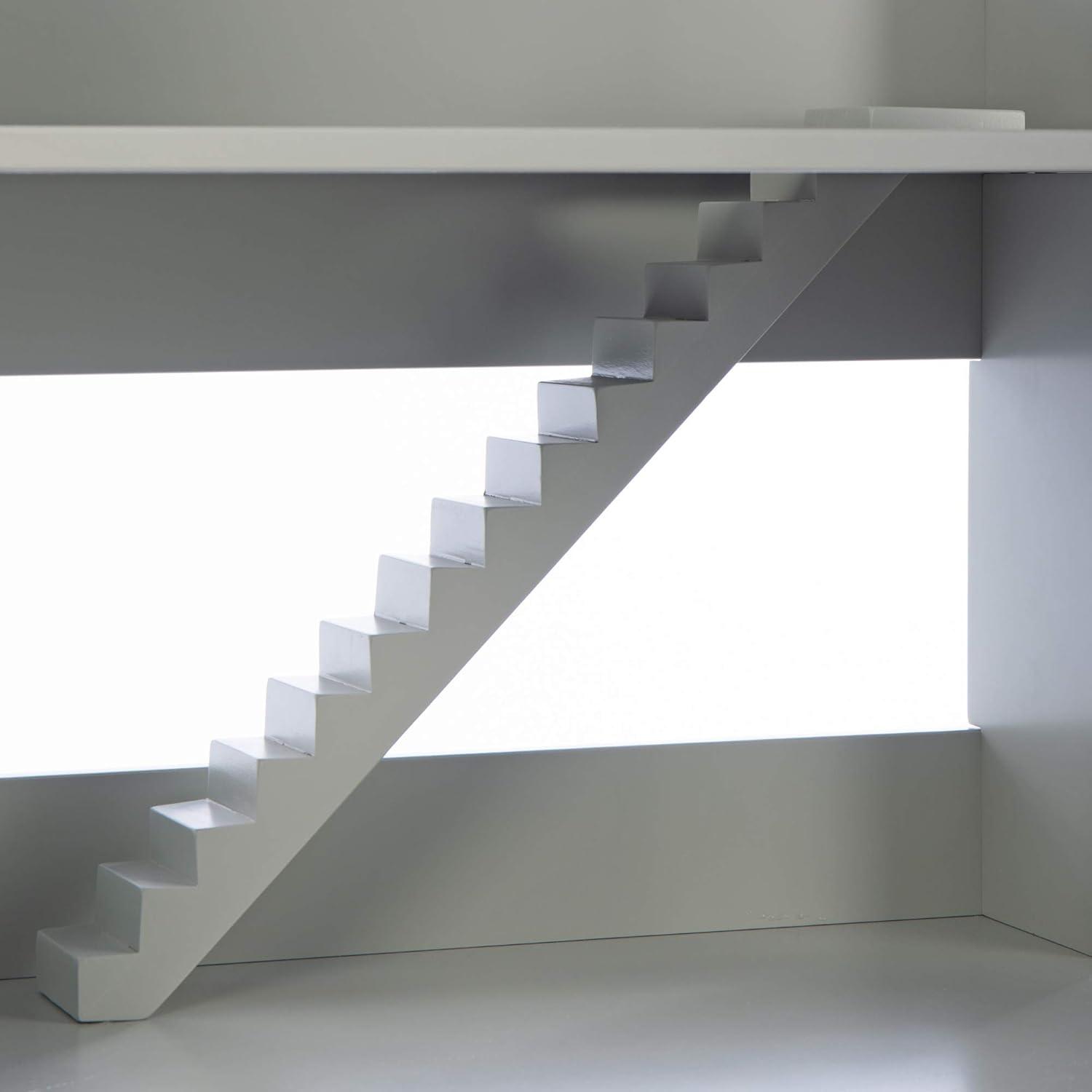 imageMartha Stewart Kids Deluxe Dollhouse Bookcase Gray Kids Wooden Bookshelf and Tall Book Shelf Organizer with Toy Storage Toddler Book Rack Dollhouse Bookshelf Playroom or Bedroom StorageGrey