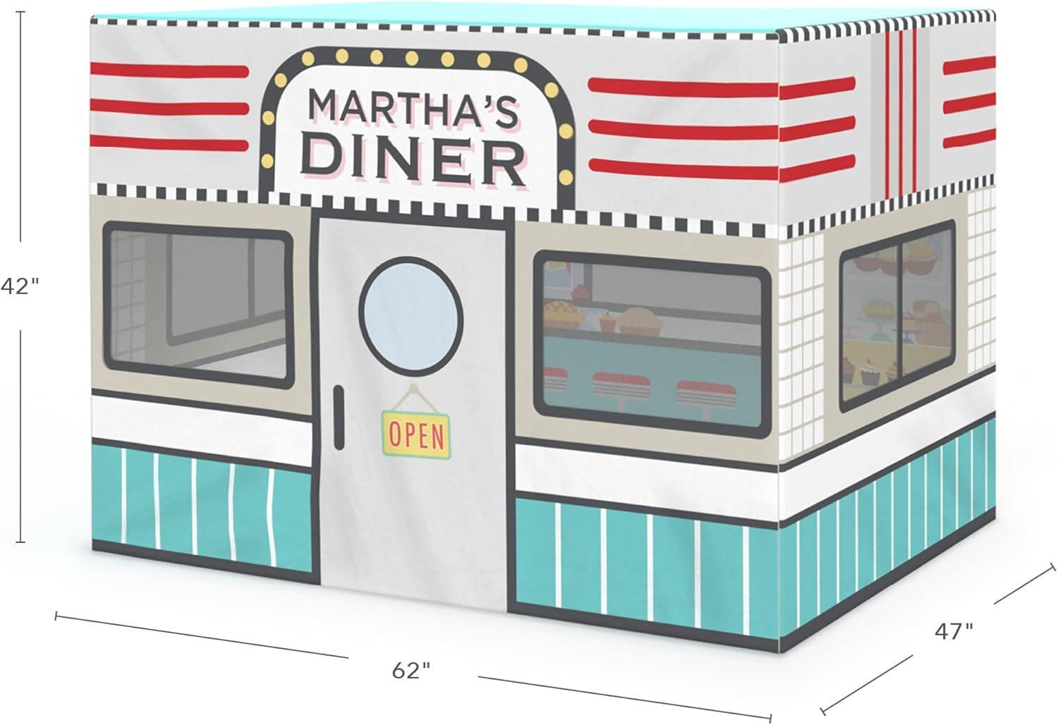 imageMartha Stewart Kids Farmers Market Play Tent Large Indoor Playhouse for Pretend Play in Classroom or HomeDiner Play Tent