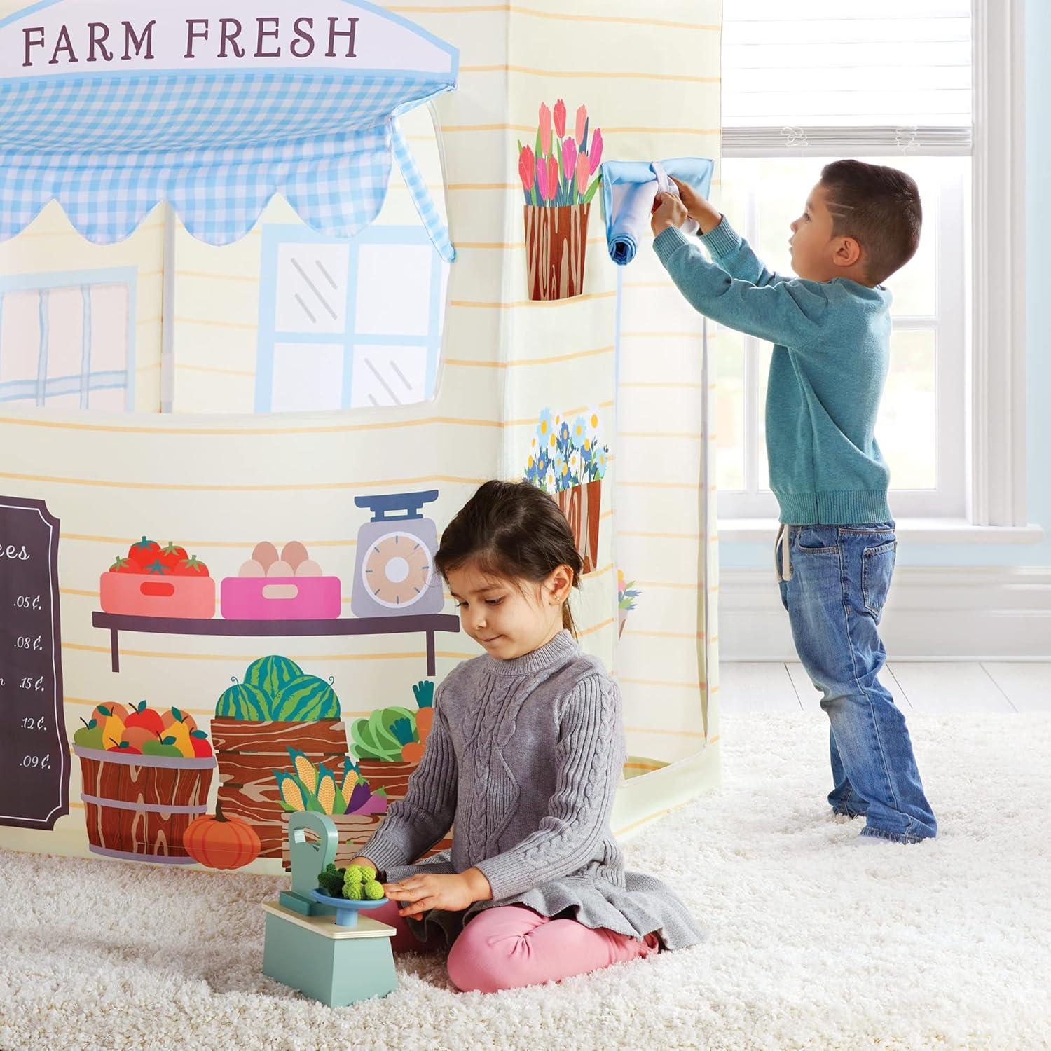 imageMartha Stewart Kids Farmers Market Play Tent Large Indoor Playhouse for Pretend Play in Classroom or HomeFarmers Market Play Tent