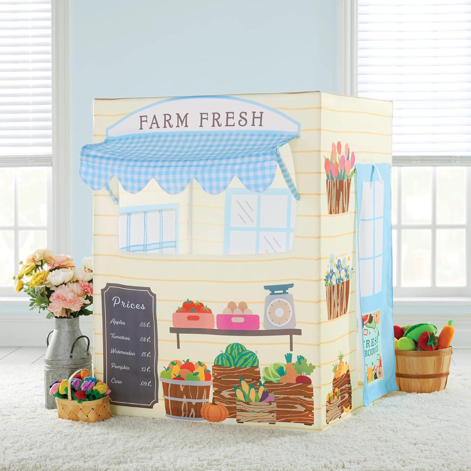 imageMartha Stewart Kids Farmers Market Play Tent Large Indoor Playhouse for Pretend Play in Classroom or HomeFarmers Market Play Tent