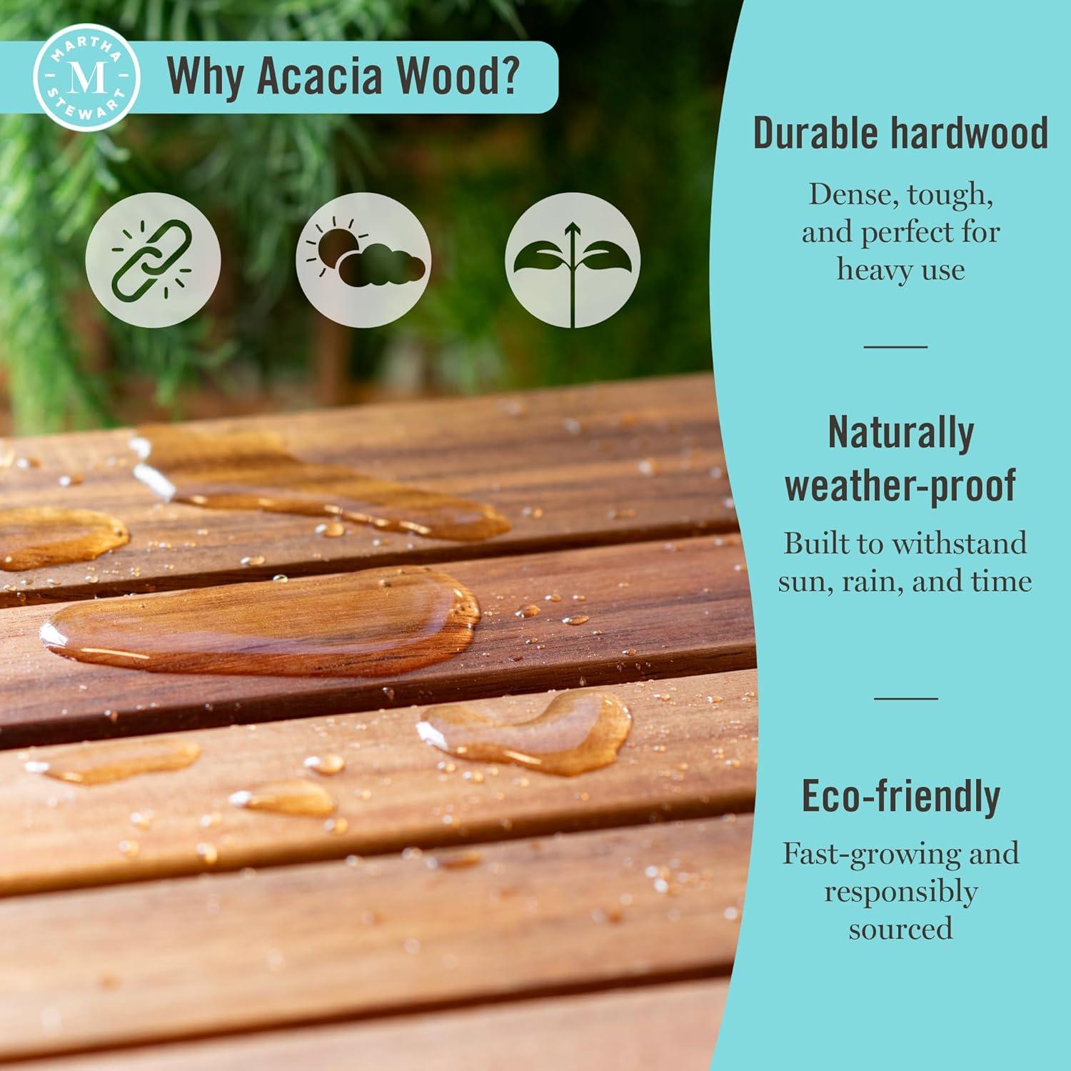 imageMartha Stewart Kids Outdoor Potting Bench Acacia Wood Kids Gardening Set with Pots Garden Tools Soil Bin and Open Shelves Wide Extendable Workspace Wooden Backyard Playset for Outdoor Activity