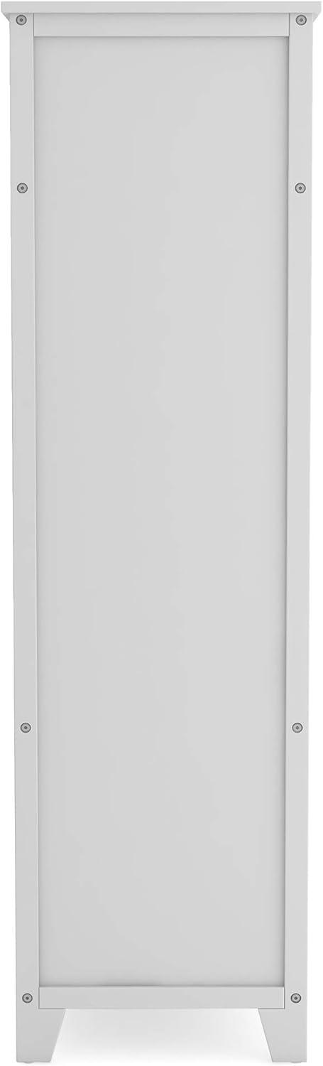 imageMartha Stewart Kids Tall Bookcase Gray 48 Inch Wooden Storage Organizer Cubby with Fabric Bins for Playroom and BedroomGrey