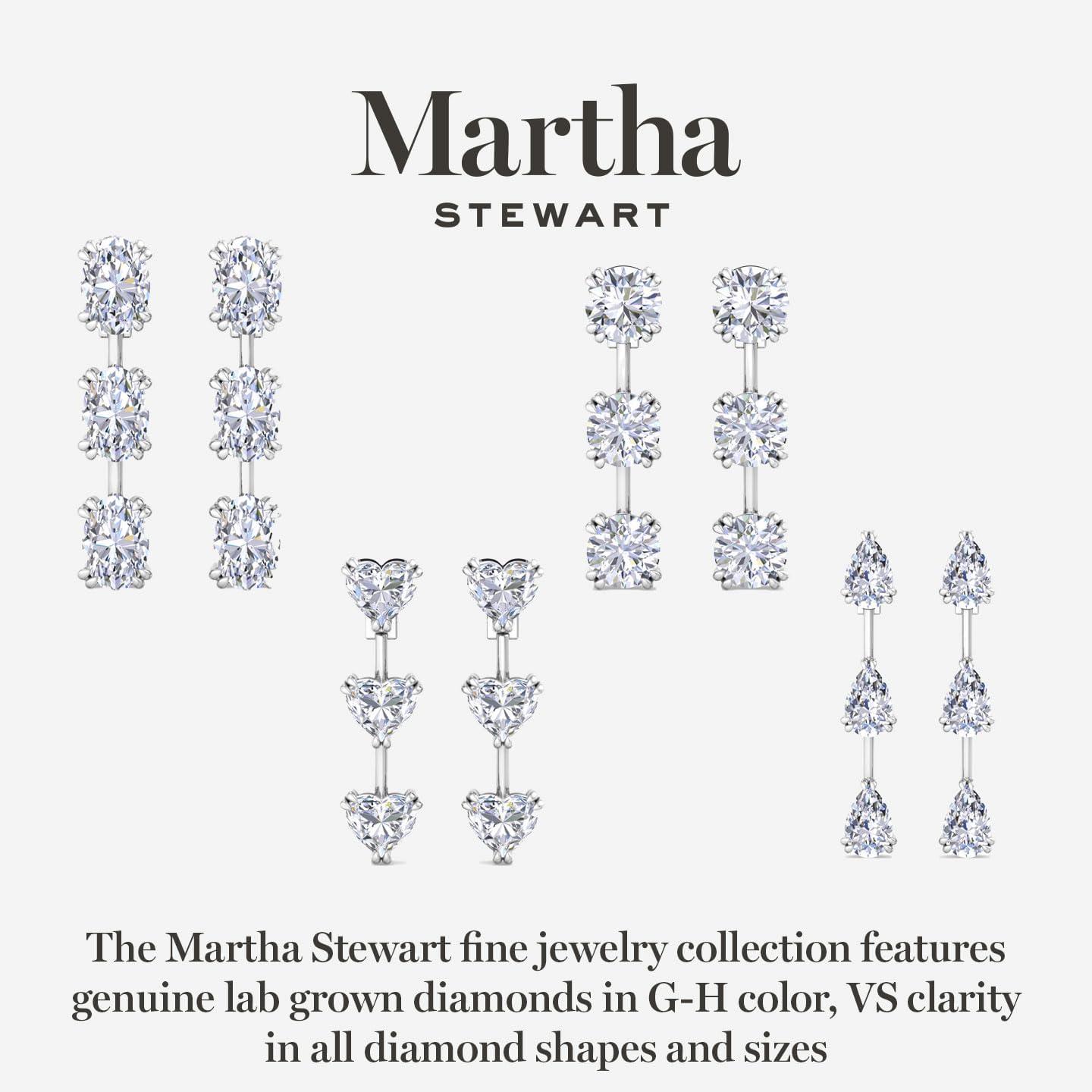 imageMartha Stewart Lab Grown Diamond Earrings Heart Shape Drop Style 14K Gold Fine Jewelry for Womenyellowgold