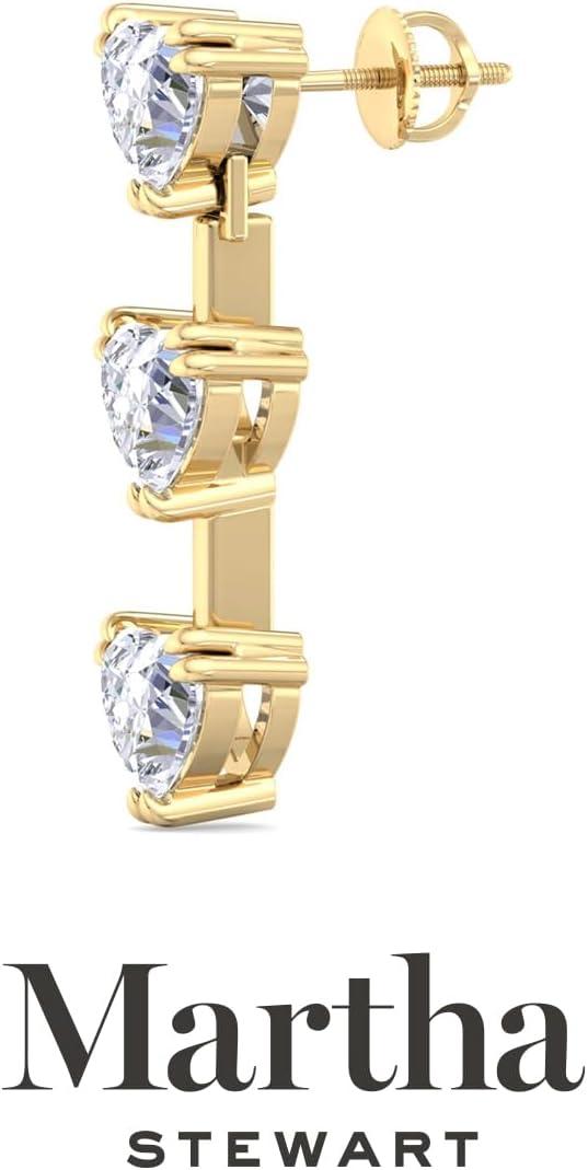 imageMartha Stewart Lab Grown Diamond Earrings Heart Shape Drop Style 14K Gold Fine Jewelry for Womenyellowgold