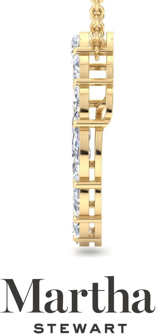 imageMartha Stewart Lab Grown Diamond Marquise Circle Necklace In 14 Karat Gold Lab Grown Diamond Necklace For Womenyellowgold