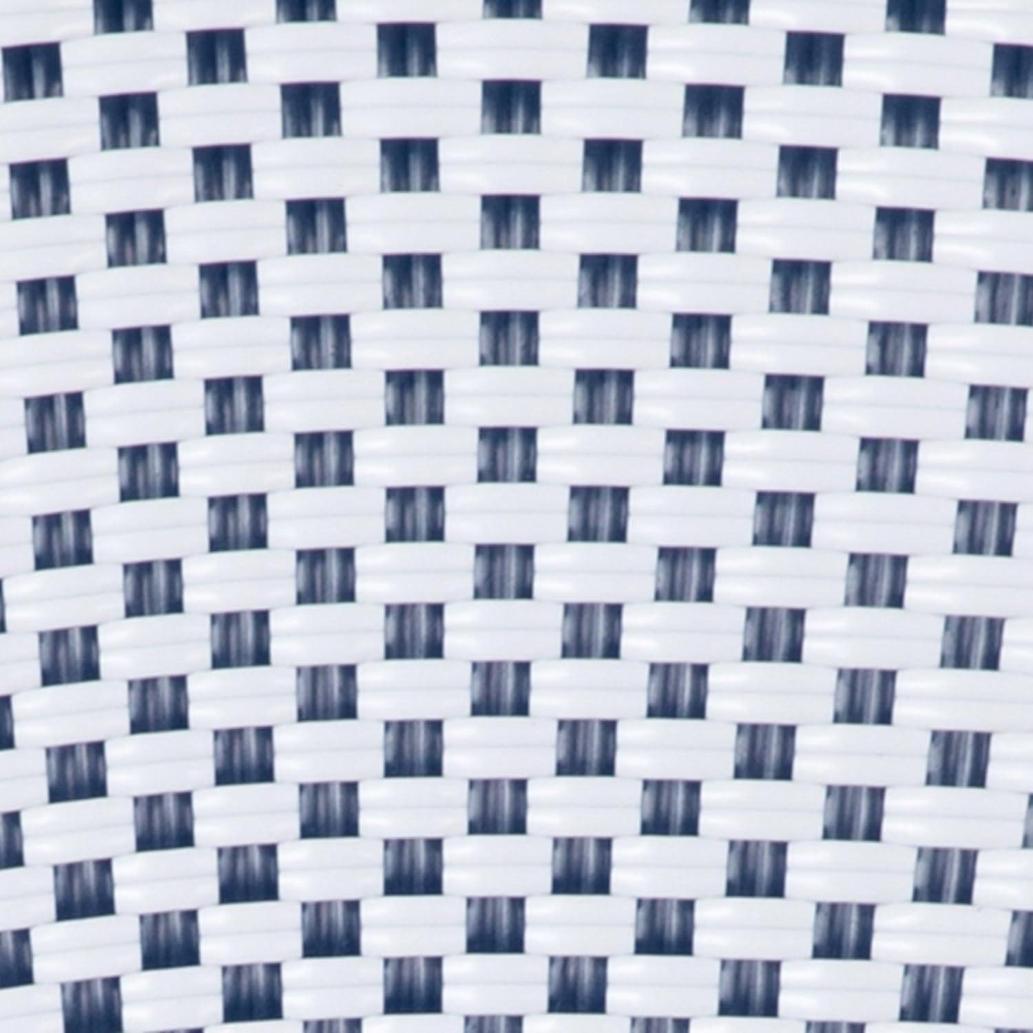 imageMartha Stewart Lily Pond 5 Piece IndoorOutdoor Navy and White Woven Rattan Bistro Set with Natural Woodgrain Aluminum Frames and Tempered Glass TabletopNavy WhiteNatural Frame