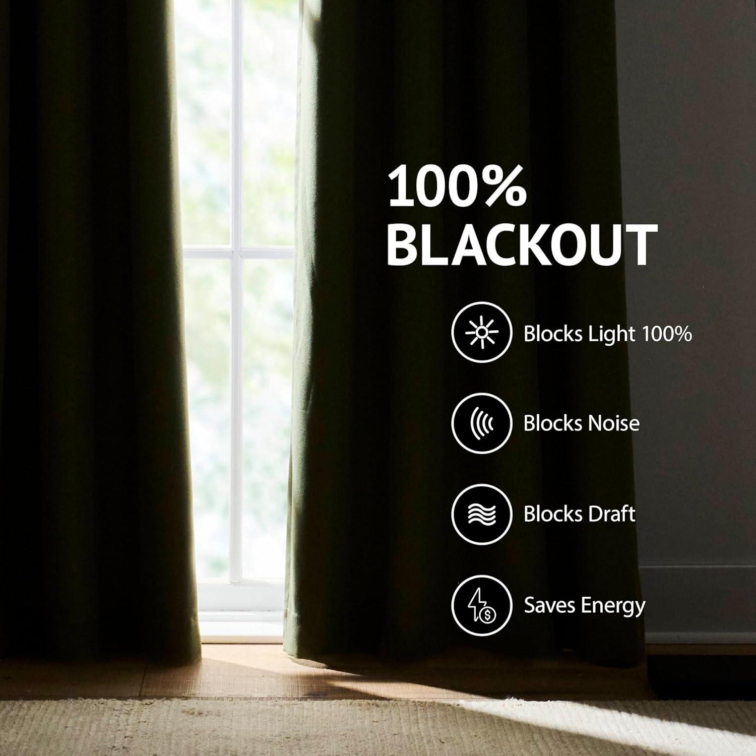 imageMartha Stewart Lucca Velvet Blackout Back Tab Window Curtain Panel Pair 95quot Linen BeigePomegranate