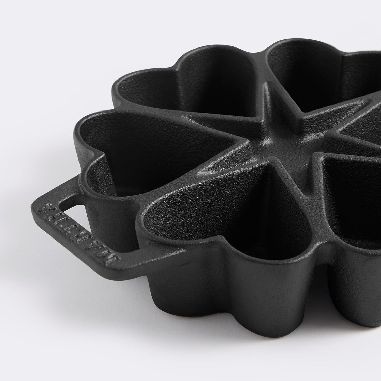 imageMartha Stewart Martha 6Cup Fluted Shaped PreSeasoned Cast Iron Mold PanBlack