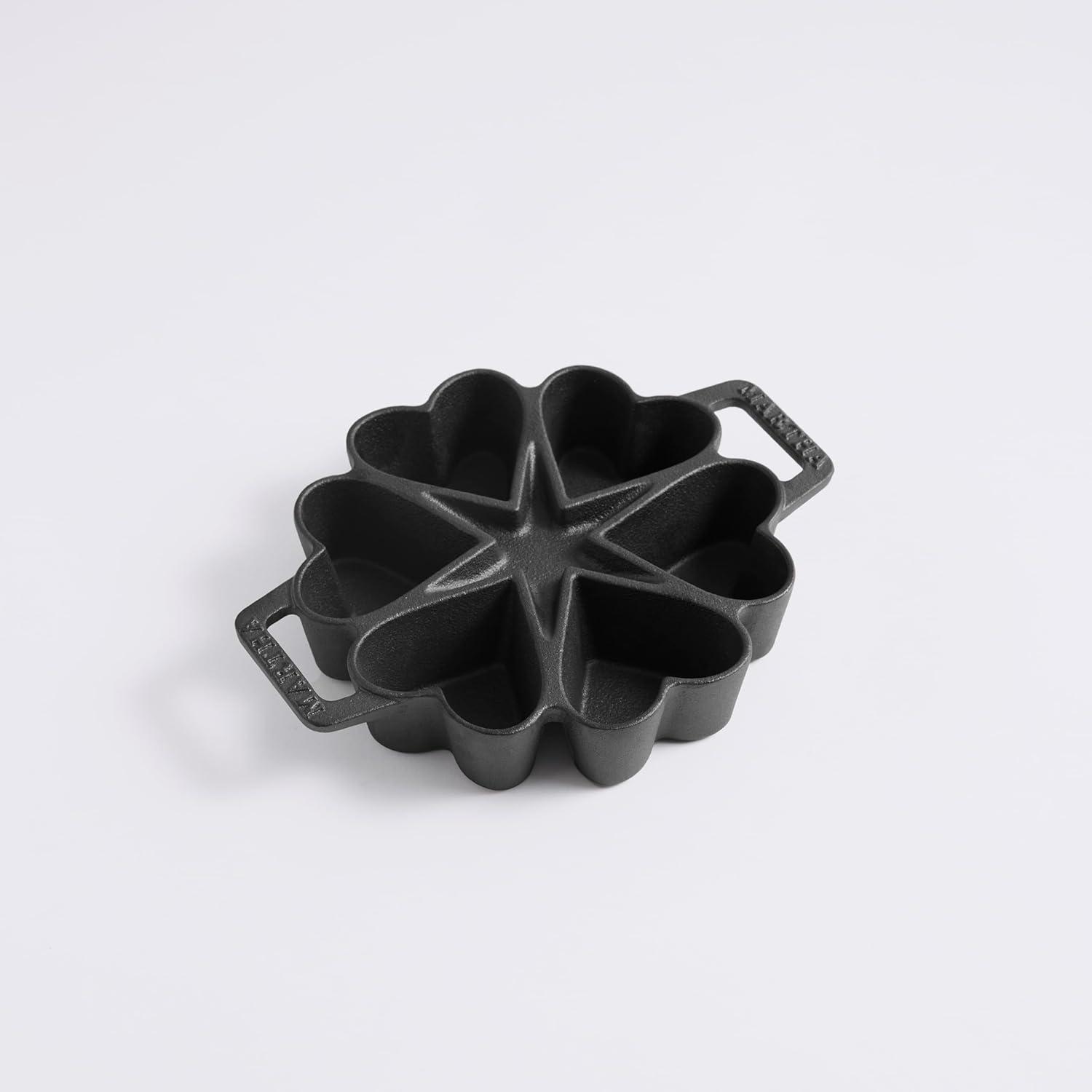 imageMartha Stewart Martha 6Cup Fluted Shaped PreSeasoned Cast Iron Mold PanBlack