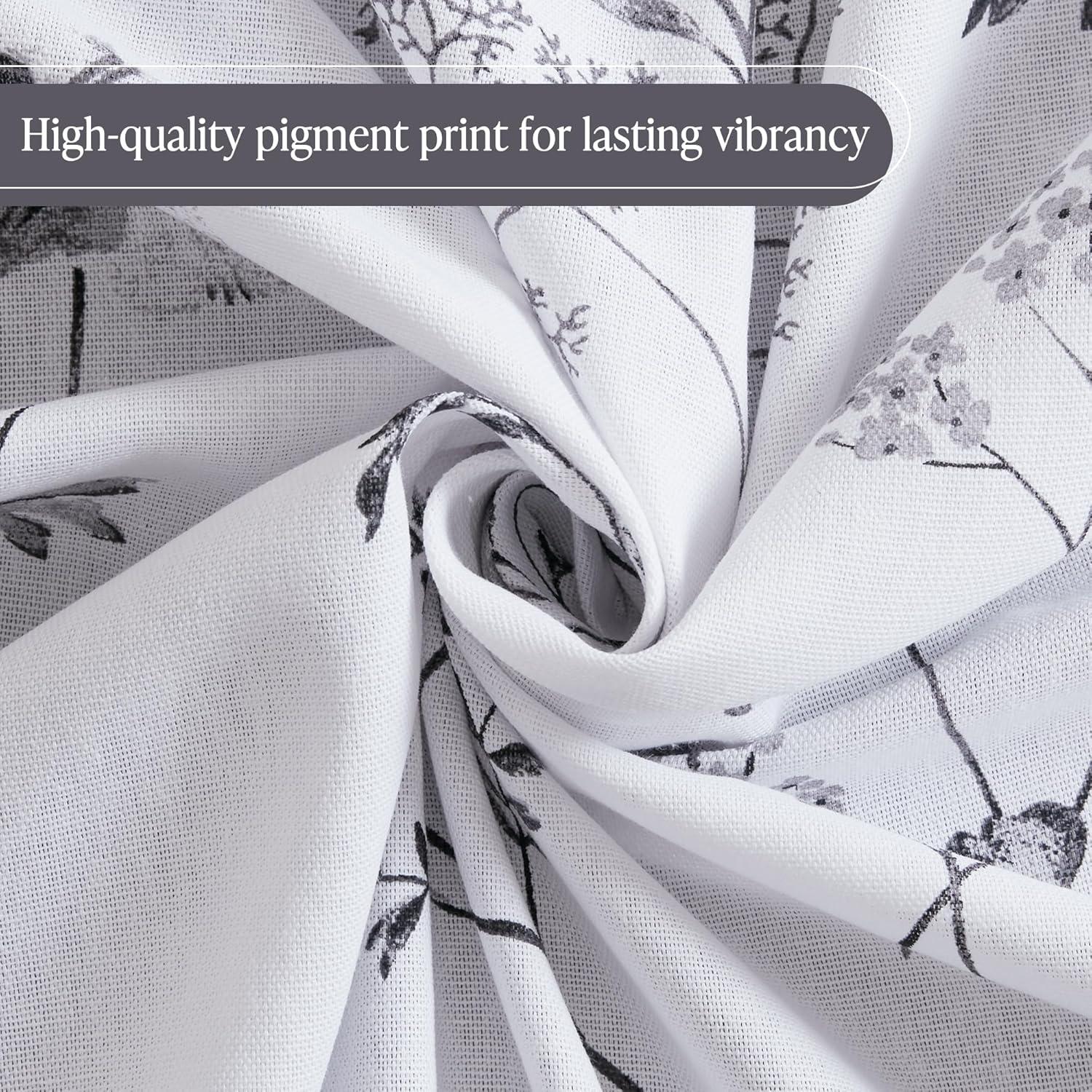 imageMartha Stewart Marthas Garden Shower Curtain Botanical Floral Print Cotton Shower Curtain for Bathroom Spa Quality Modern Shower Curtains Standard Size 72x72 Sage GreenGarden Black