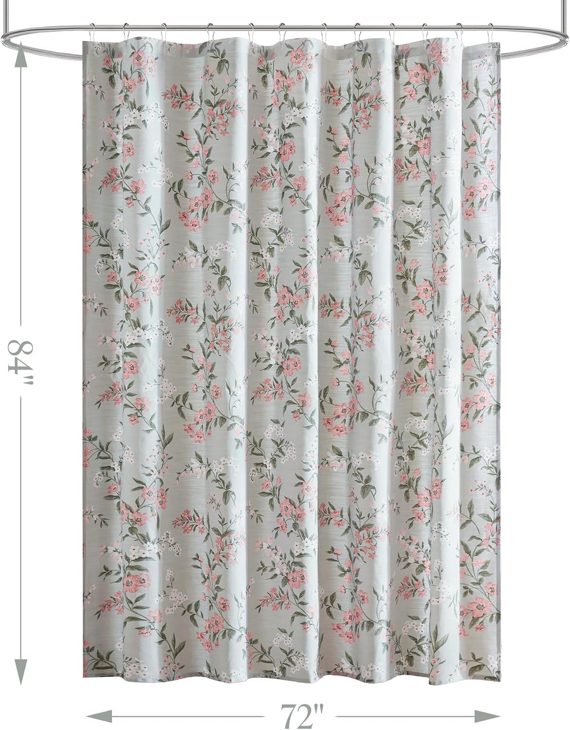 imageMartha Stewart Marthas Garden Shower Curtain Botanical Floral Print Cotton Shower Curtain for Bathroom Spa Quality Modern Shower Curtains Standard Size 72x72 Sage GreenMeadow Green
