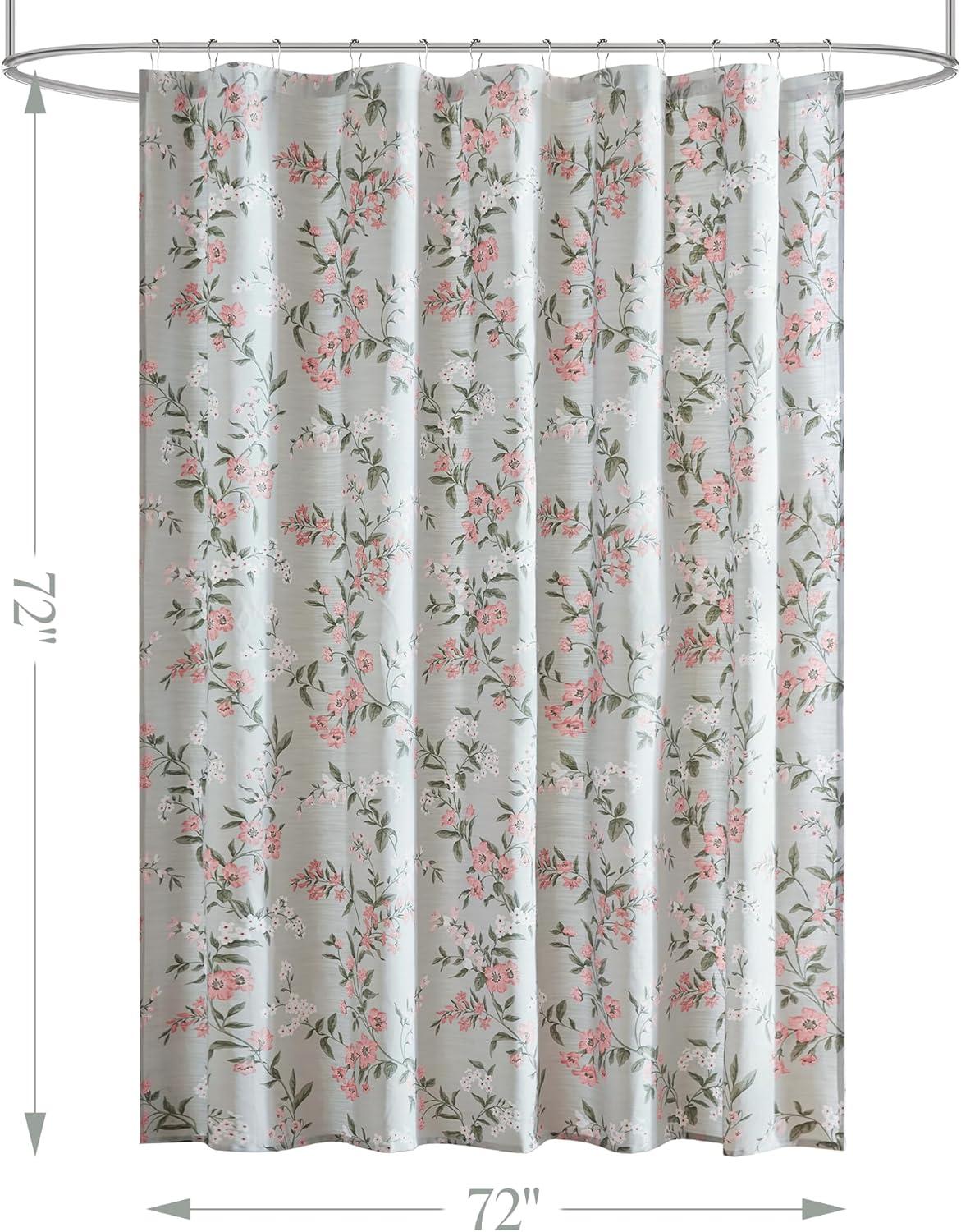 imageMartha Stewart Marthas Garden Shower Curtain Botanical Floral Print Cotton Shower Curtain for Bathroom Spa Quality Modern Shower Curtains Standard Size 72x72 Sage GreenMeadow Green