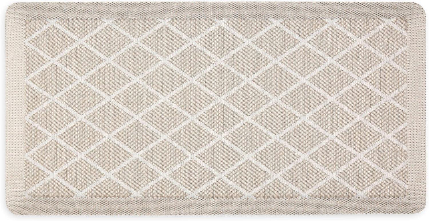 imageMartha Stewart Miles Modern Diamond AntiFatigue AirInfused Kitchen Mat Mint Green 196quotx32quotBeige