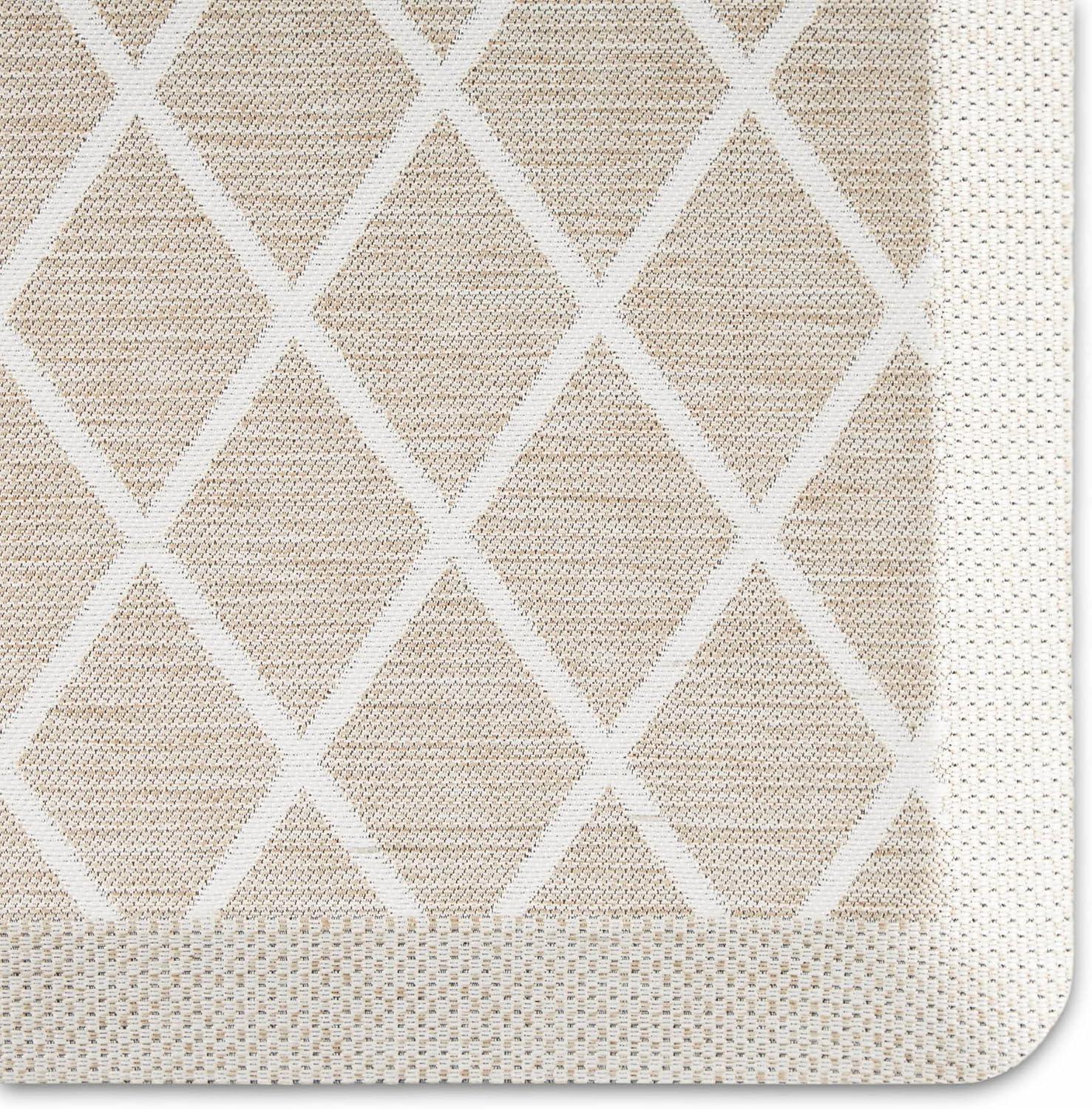 imageMartha Stewart Miles Modern Diamond AntiFatigue AirInfused Kitchen Mat Mint Green 196quotx32quotBeige