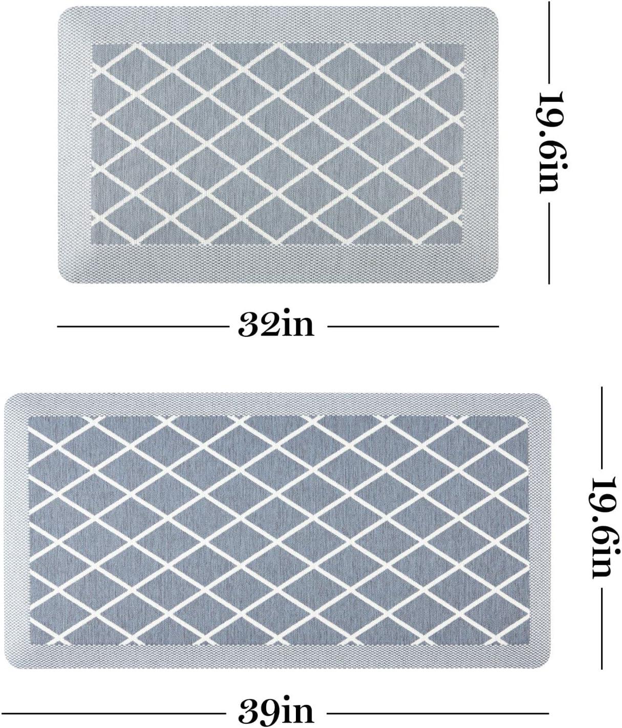 imageMartha Stewart Miles Modern Diamond AntiFatigue AirInfused Kitchen Mat Mint Green 196quotx32quotBlue