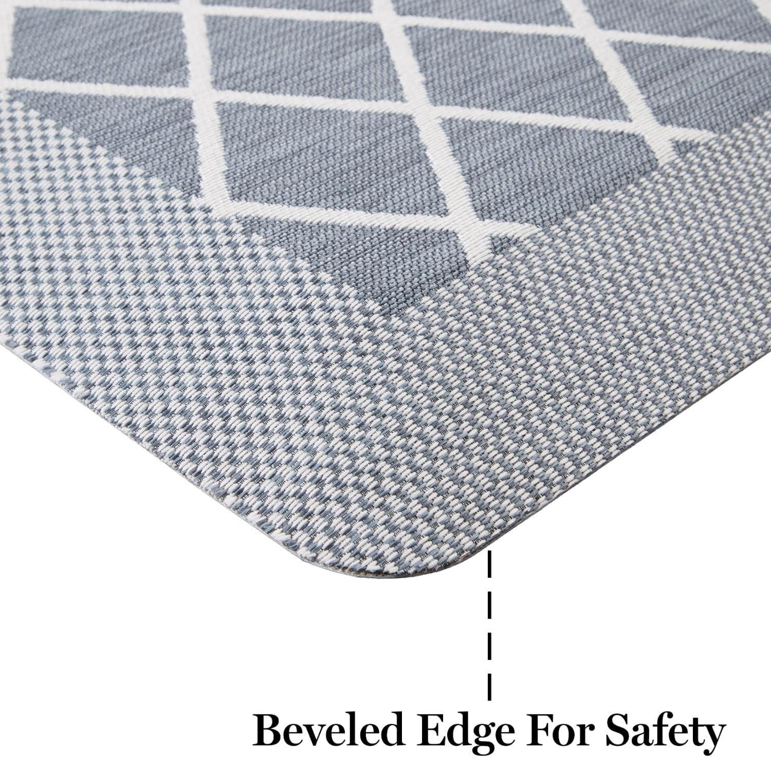 imageMartha Stewart Miles Modern Diamond AntiFatigue AirInfused Kitchen Mat Mint Green 196quotx32quotBlue