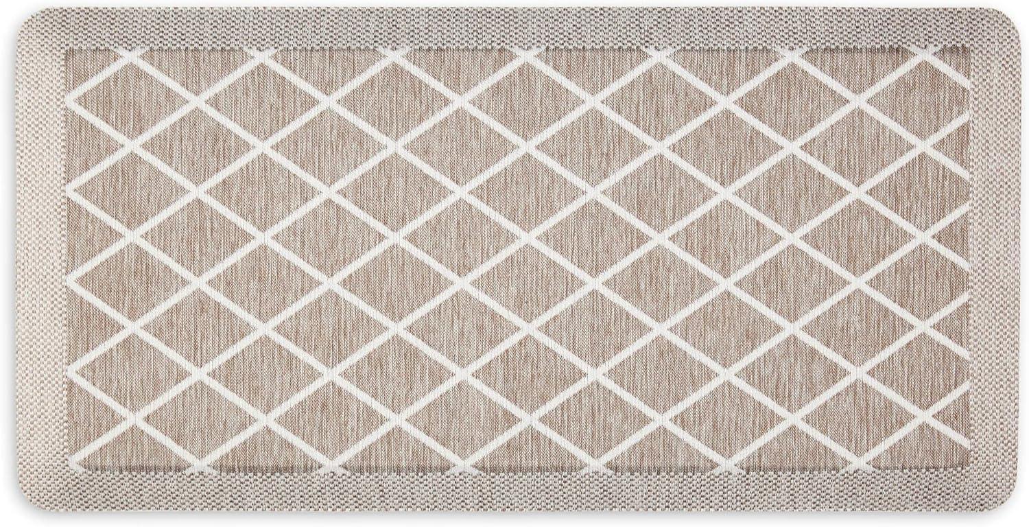 imageMartha Stewart Miles Modern Diamond AntiFatigue AirInfused Kitchen Mat Mint Green 196quotx32quotCoffee Brown