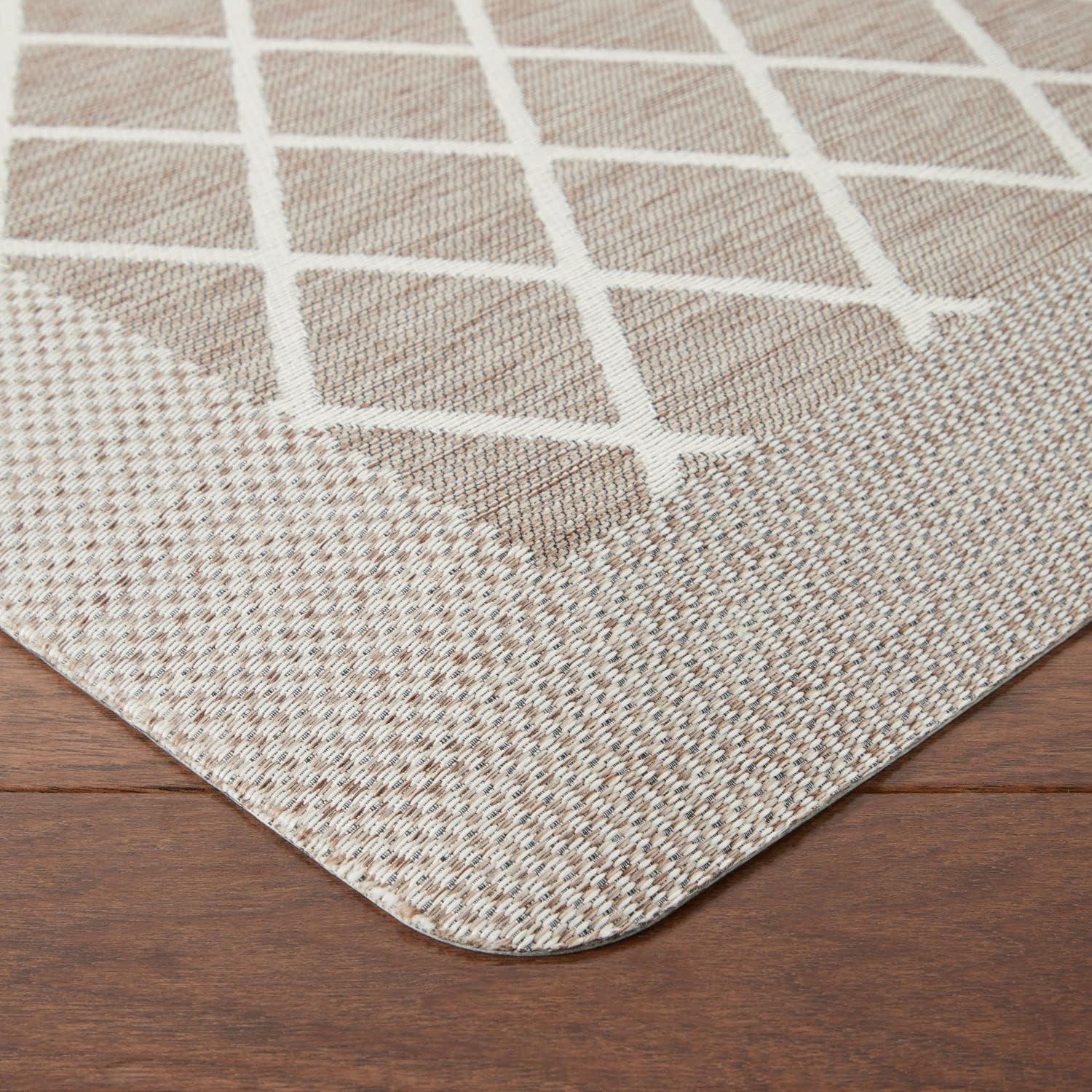 imageMartha Stewart Miles Modern Diamond AntiFatigue AirInfused Kitchen Mat Mint Green 196quotx32quotCoffee Brown