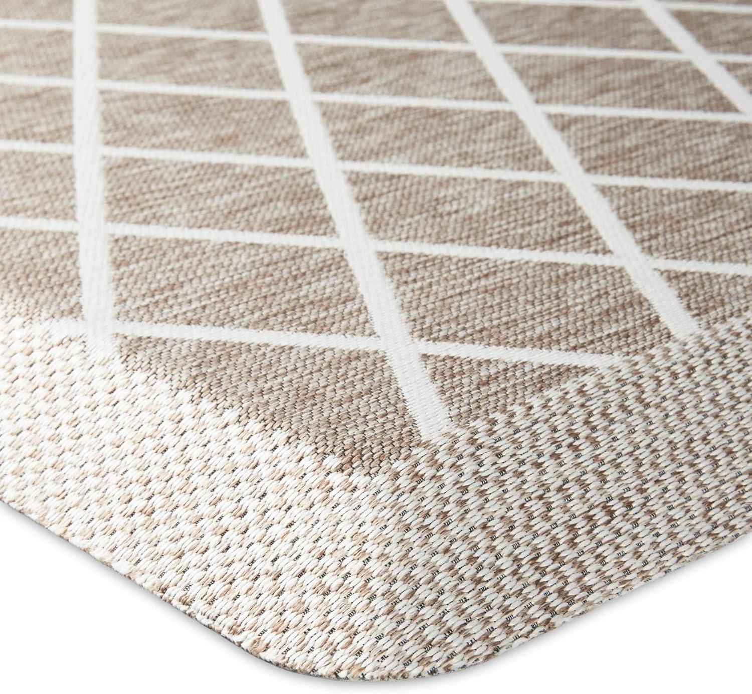 imageMartha Stewart Miles Modern Diamond AntiFatigue AirInfused Kitchen Mat Mint Green 196quotx32quotCoffee Brown