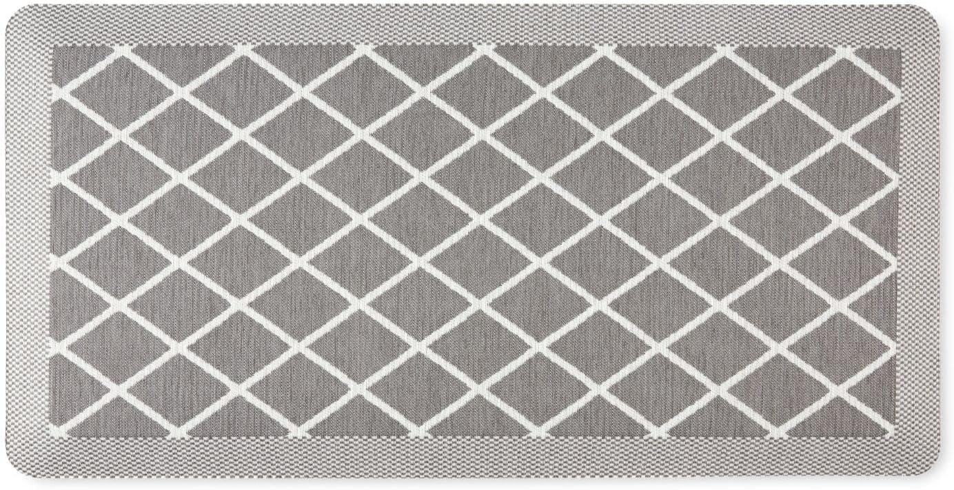 imageMartha Stewart Miles Modern Diamond AntiFatigue AirInfused Kitchen Mat Mint Green 196quotx32quotGrey
