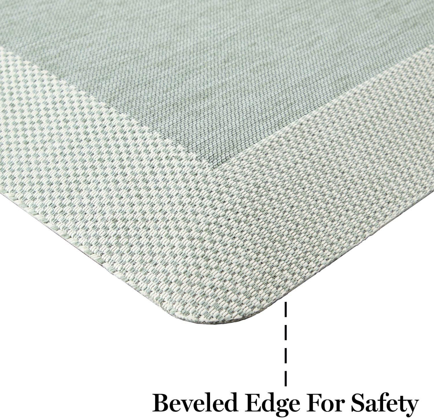 imageMartha Stewart Miles Modern Diamond AntiFatigue AirInfused Kitchen Mat Mint Green 196quotx32quotMint Green