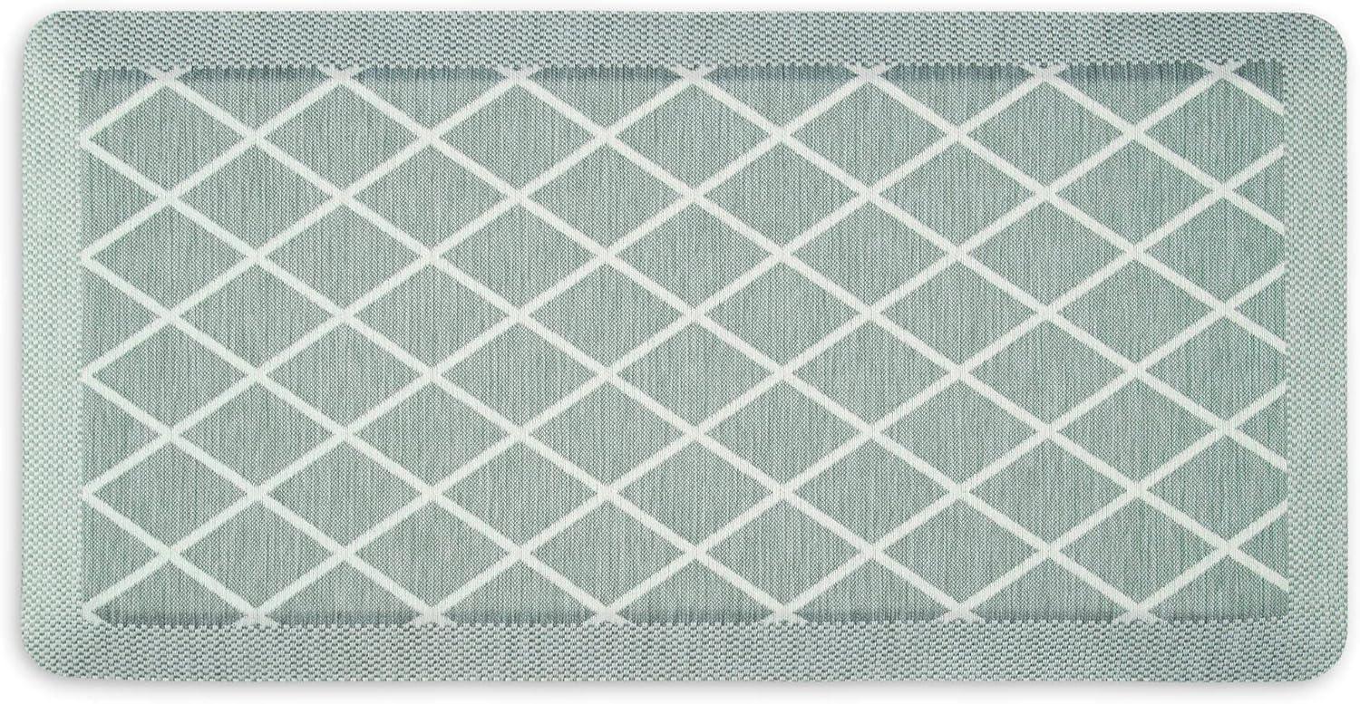 imageMartha Stewart Miles Modern Diamond AntiFatigue AirInfused Kitchen Mat Mint Green 196quotx32quotMint Green