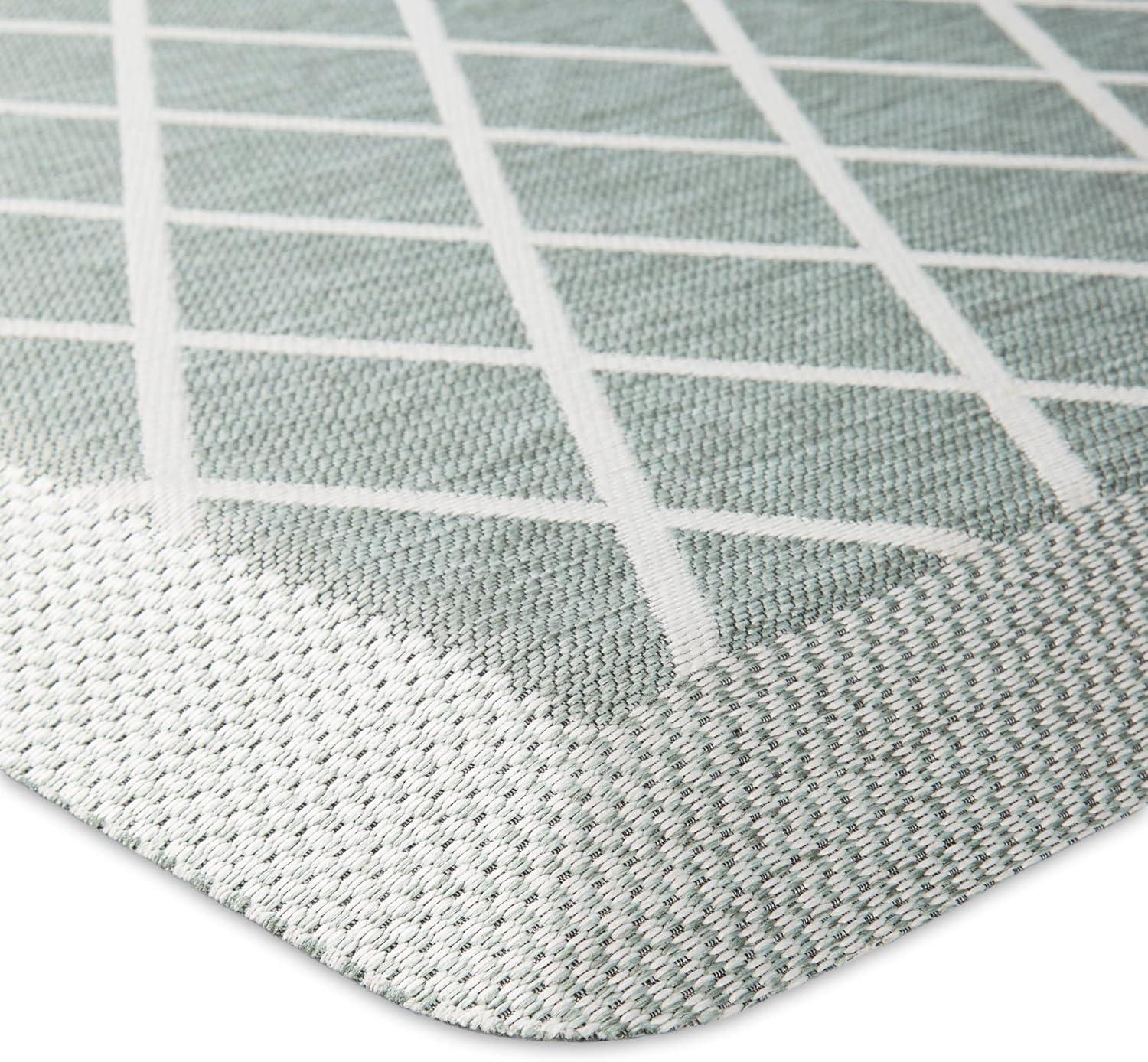 imageMartha Stewart Miles Modern Diamond AntiFatigue AirInfused Kitchen Mat Mint Green 196quotx32quotMint Green