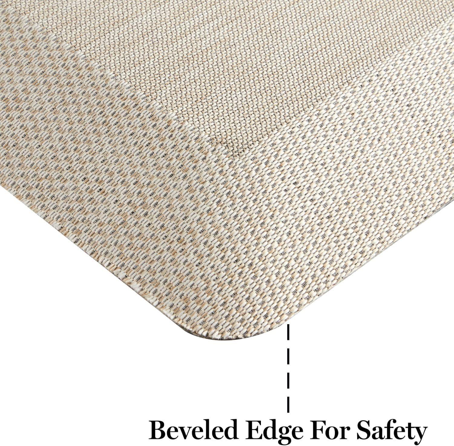 imageMartha Stewart Mira Modern Heathered AntiFatigue AirInfused Kitchen Mat Grey 196quotx32quotBeige