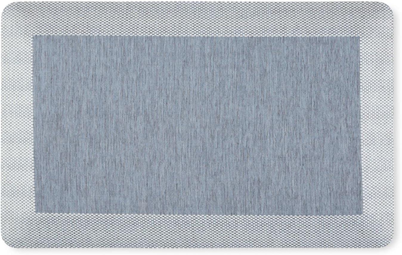 imageMartha Stewart Mira Modern Heathered AntiFatigue AirInfused Kitchen Mat Grey 196quotx32quotBlue