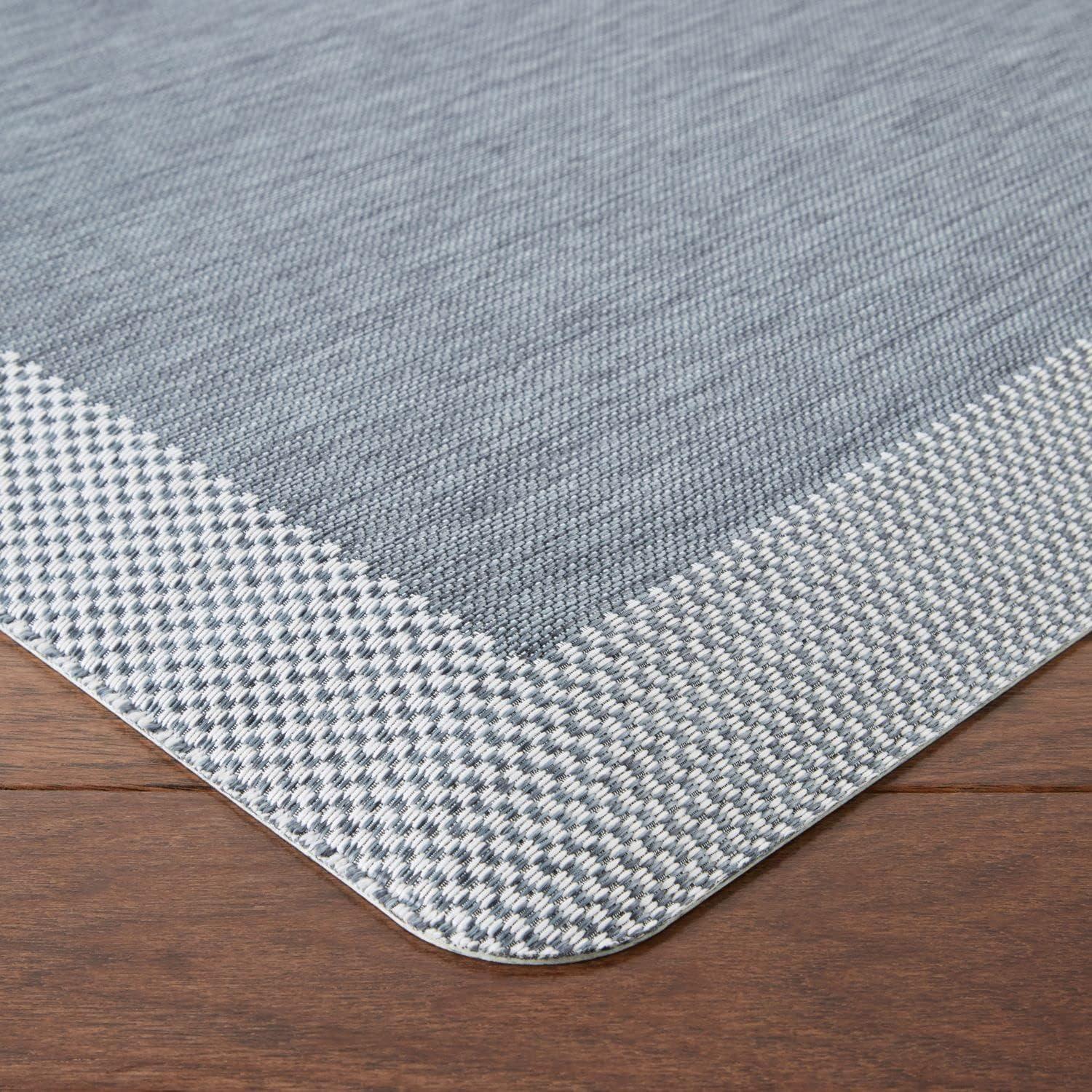 imageMartha Stewart Mira Modern Heathered AntiFatigue AirInfused Kitchen Mat Grey 196quotx32quotBlue