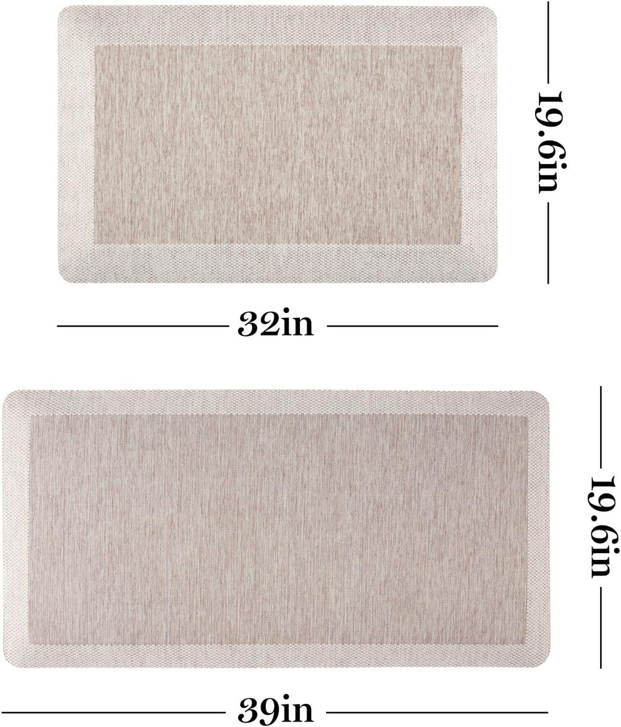 imageMartha Stewart Mira Modern Heathered AntiFatigue AirInfused Kitchen Mat Grey 196quotx32quotCoffee Brown