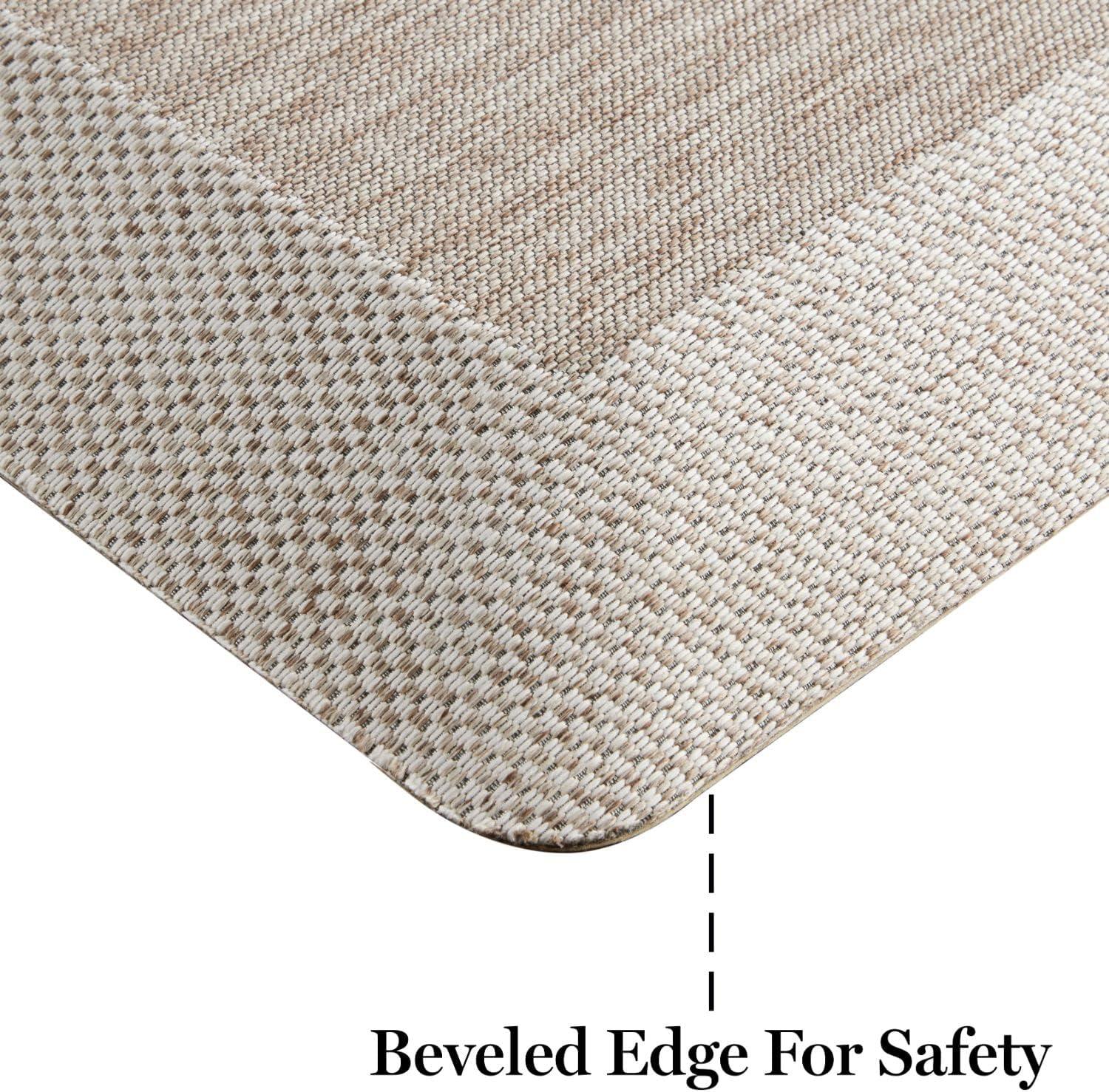 imageMartha Stewart Mira Modern Heathered AntiFatigue AirInfused Kitchen Mat Grey 196quotx32quotCoffee Brown