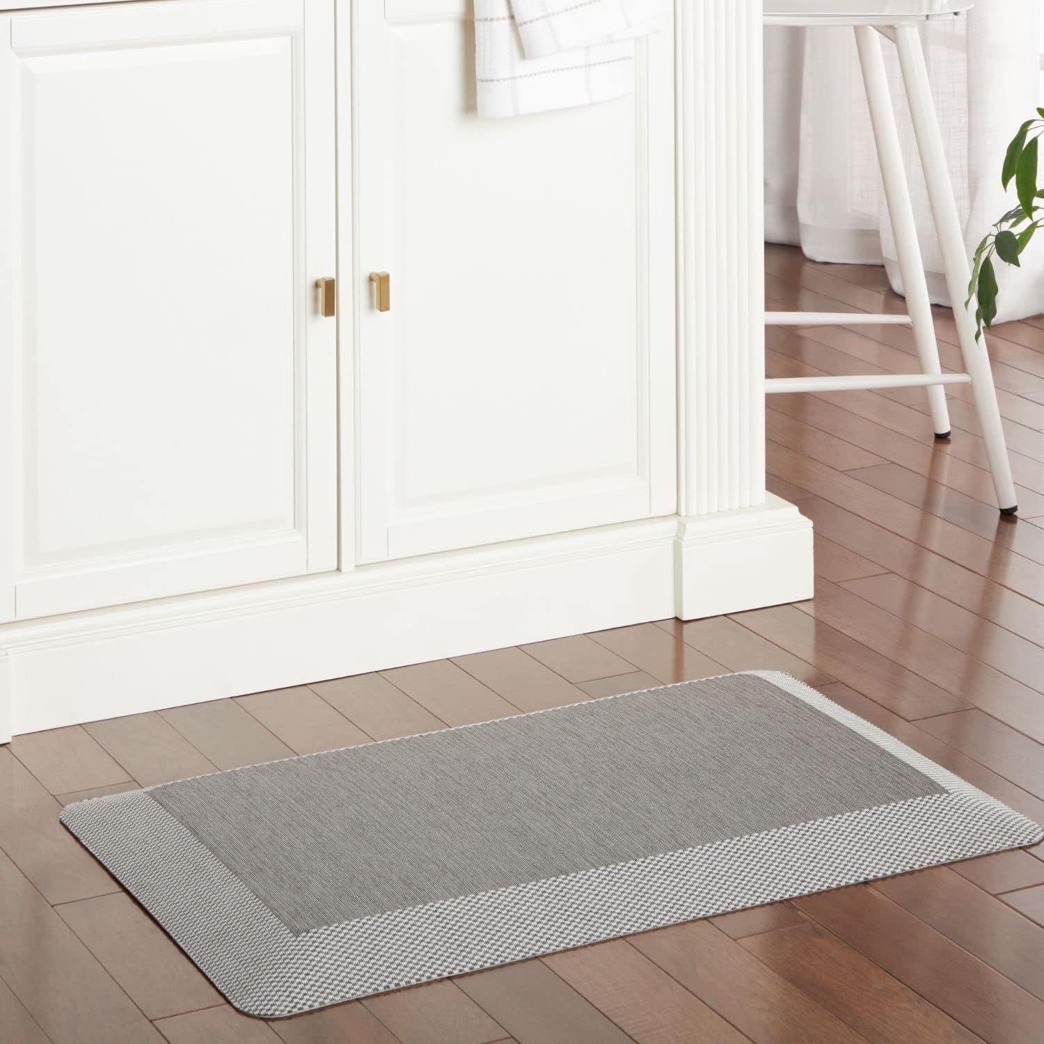 imageMartha Stewart Mira Modern Heathered AntiFatigue AirInfused Kitchen Mat Grey 196quotx32quotGrey