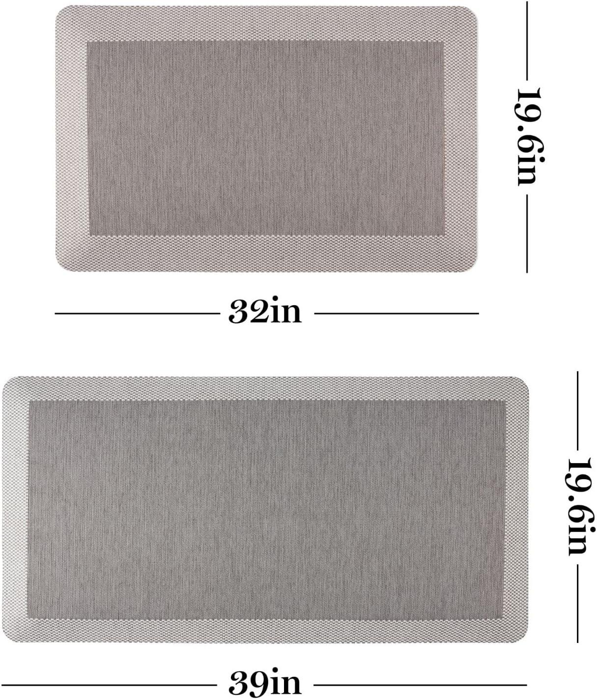 imageMartha Stewart Mira Modern Heathered AntiFatigue AirInfused Kitchen Mat Grey 196quotx32quotGrey