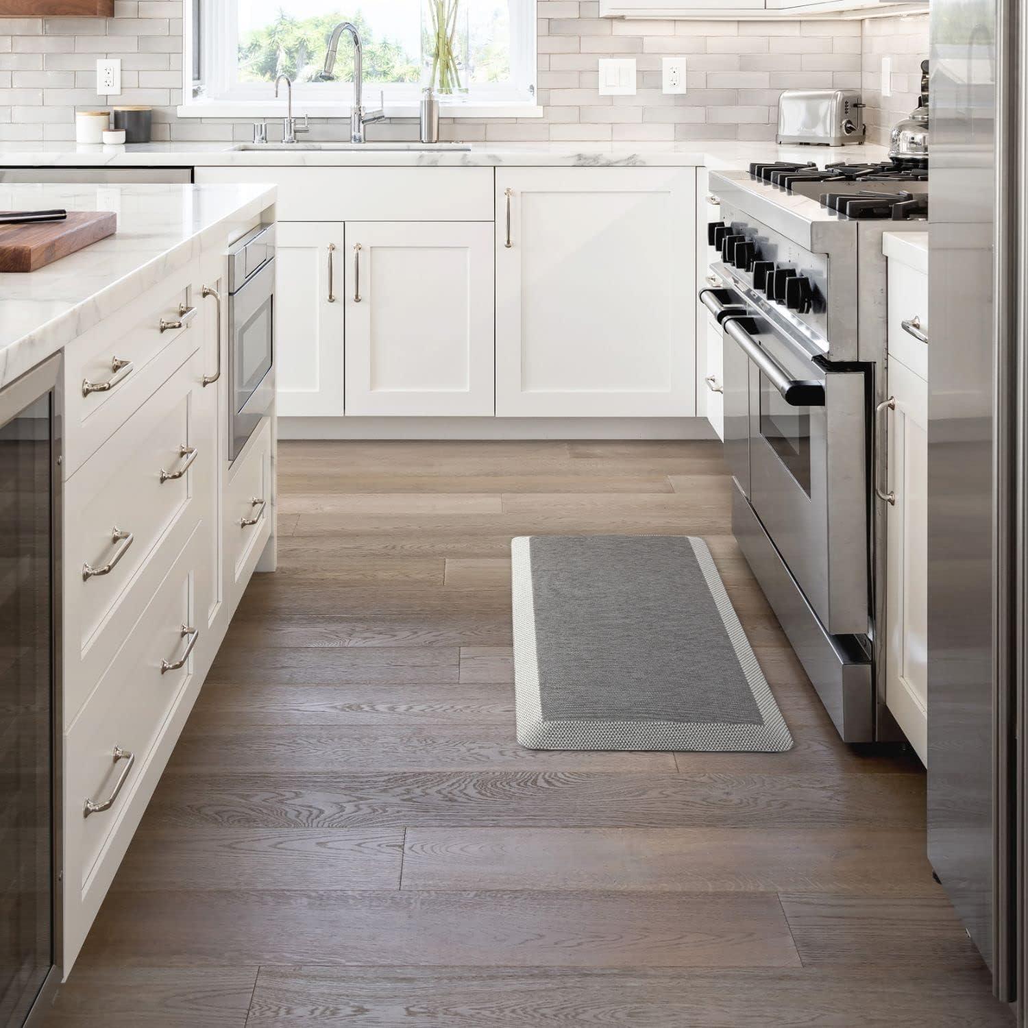 imageMartha Stewart Mira Modern Heathered AntiFatigue AirInfused Kitchen Mat Grey 196quotx32quotGrey