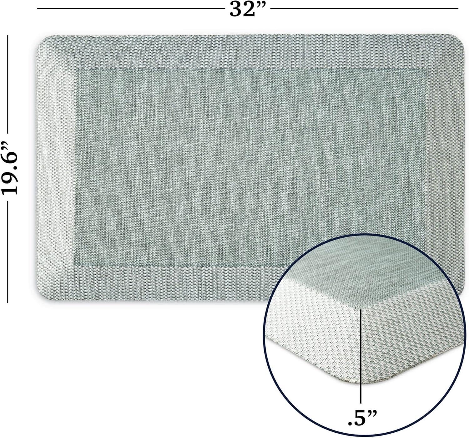 imageMartha Stewart Mira Modern Heathered AntiFatigue AirInfused Kitchen Mat Grey 196quotx32quotMint Green