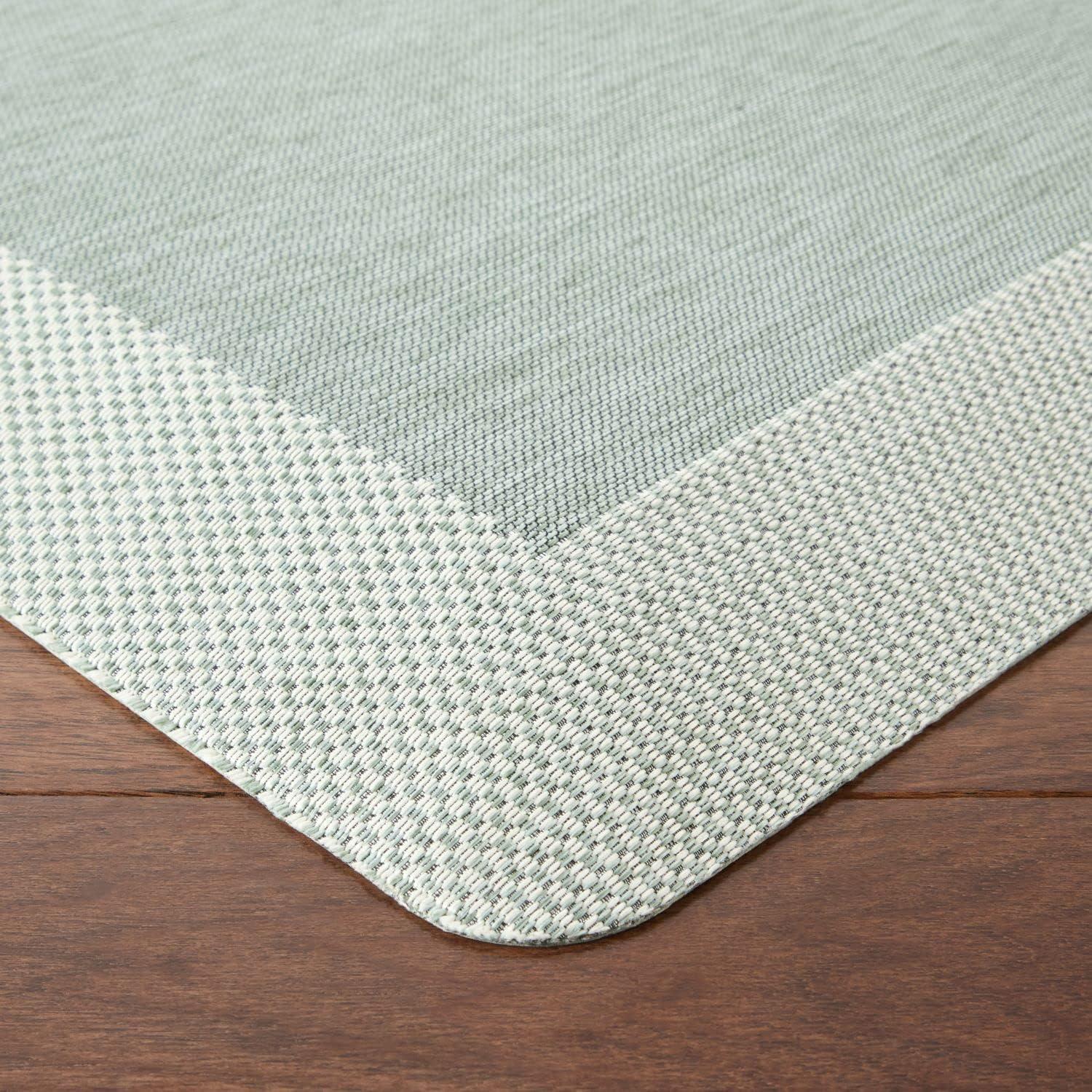 imageMartha Stewart Mira Modern Heathered AntiFatigue AirInfused Kitchen Mat Grey 196quotx32quotMint Green