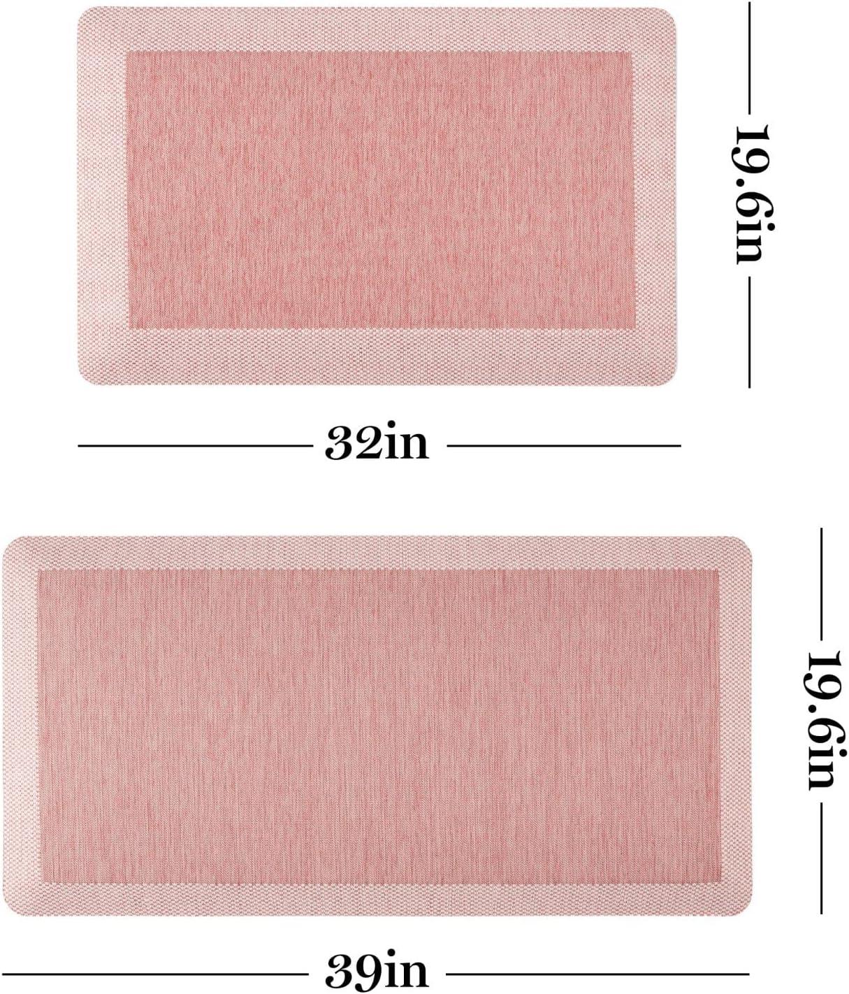 imageMartha Stewart Mira Modern Heathered AntiFatigue AirInfused Kitchen Mat Grey 196quotx32quotSpice Red